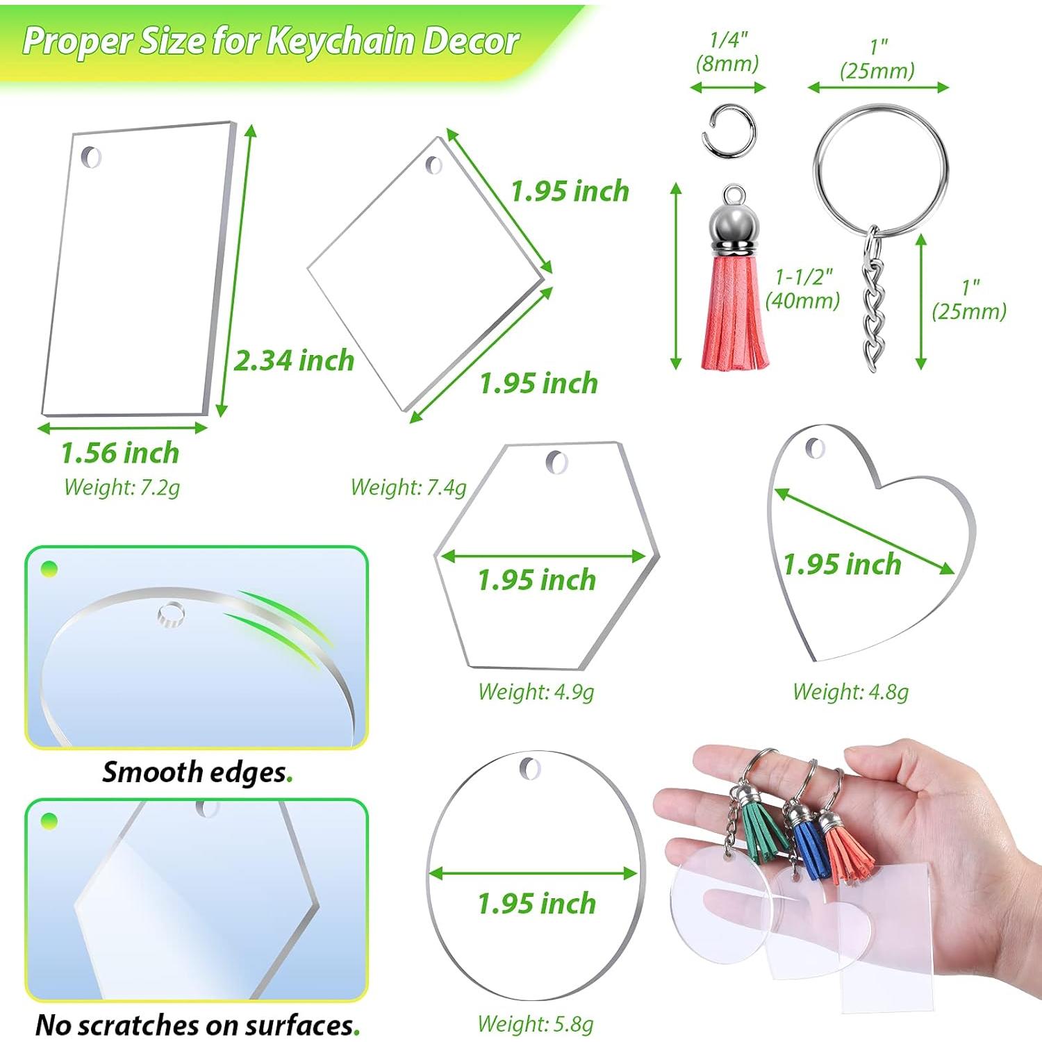 200 Llaveros Acrílicos en Blanco Cruzix para Manualidades DIY