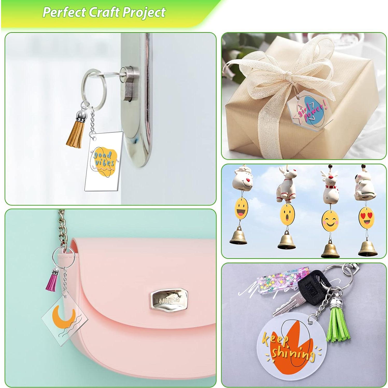 200 Llaveros Acrílicos en Blanco Cruzix para Manualidades DIY