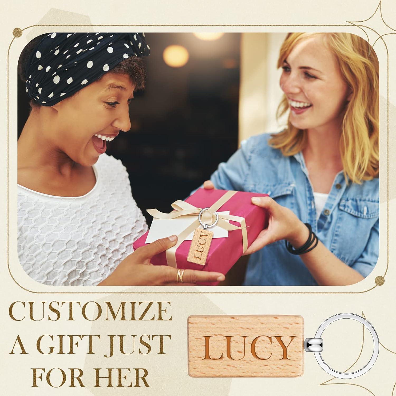 Llaveros de Madera en Blanco Yinkin 50 Pcs para DIY Grabado