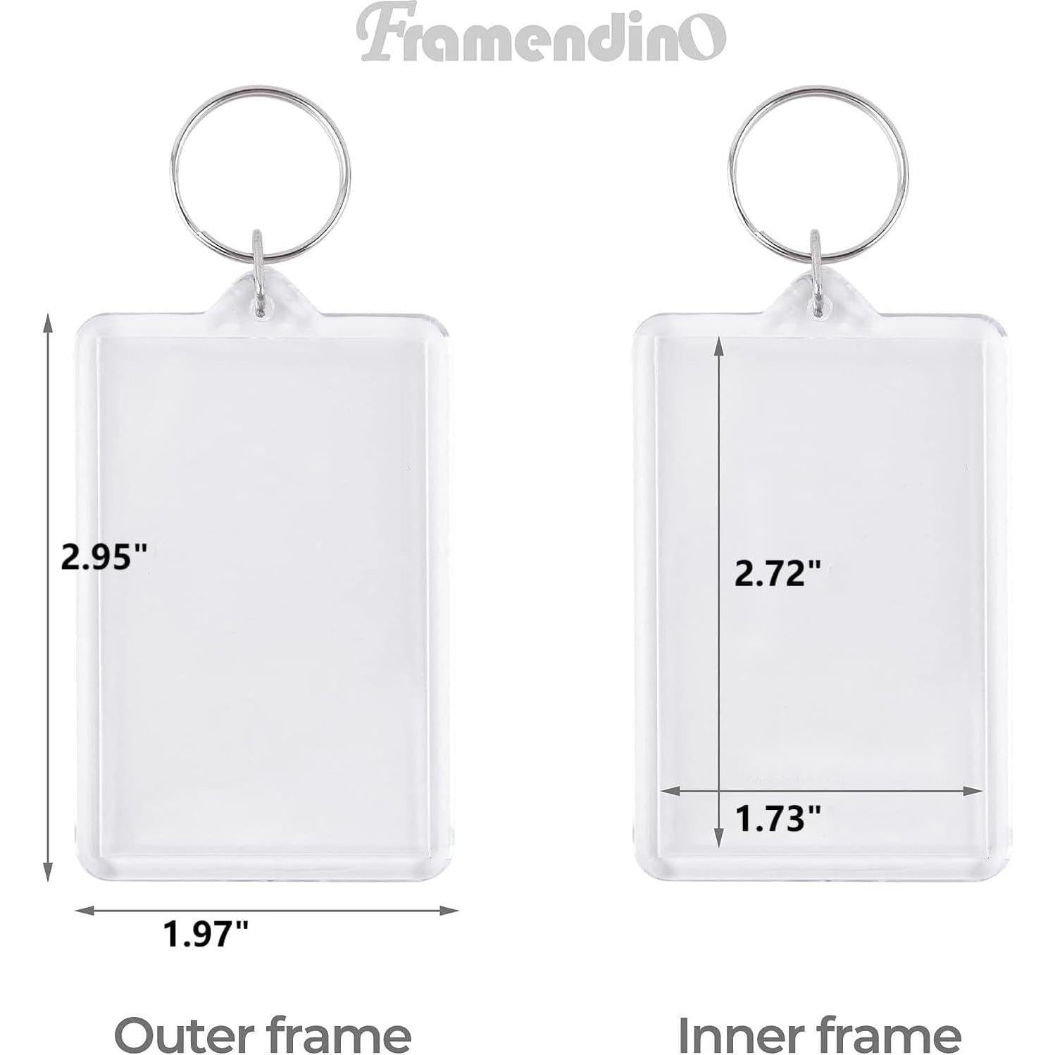 Paquete de 24 Llaveros Acrílicos Framendino 5x7.6 cm