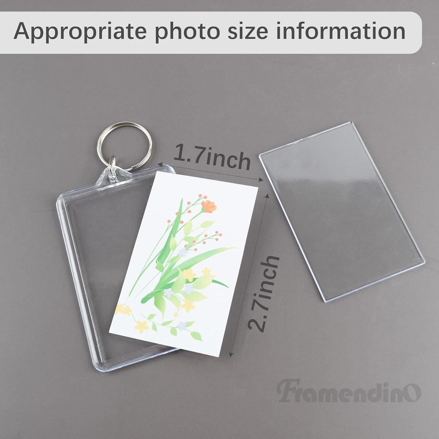 Paquete de 24 Llaveros Acrílicos Framendino 5x7.6 cm