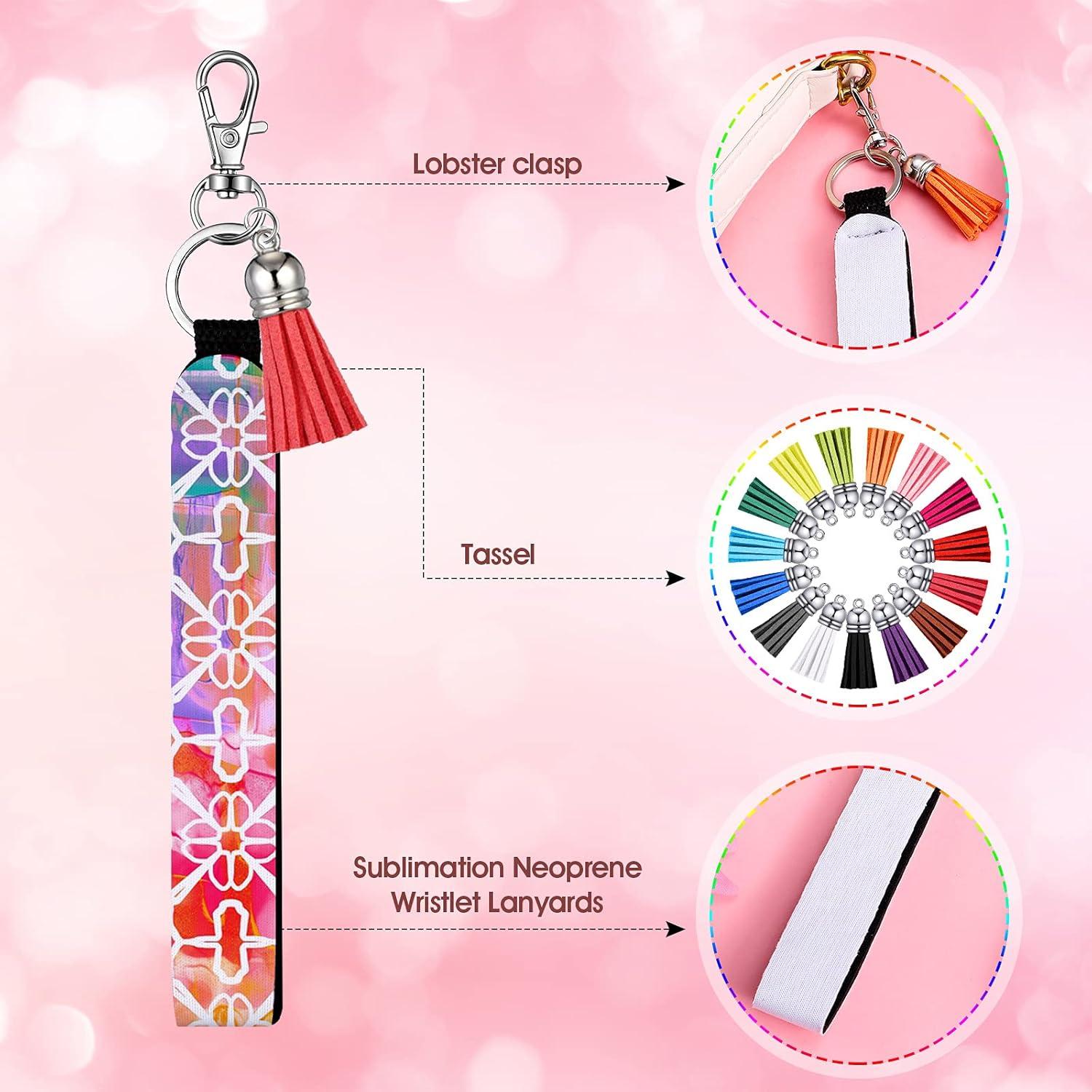 Conjunto de Llaveros de Neopreno Hicarer 60 Pcs DIY Sublimación