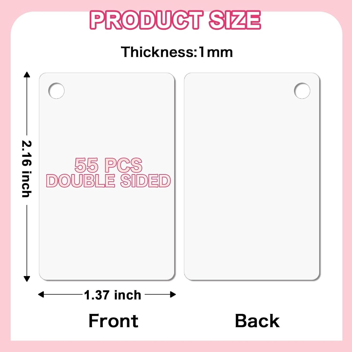 165 Piezas Llaveros de Metal para Sublimación ToBeAce 5.58x3.56cm