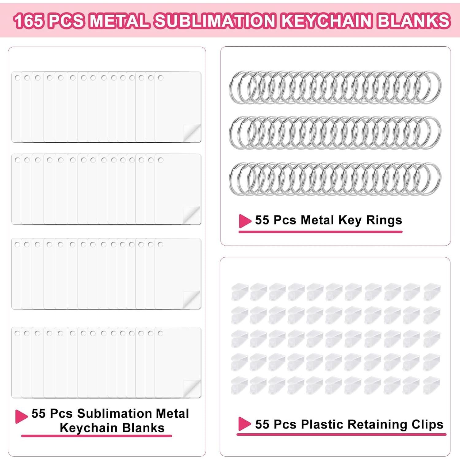 165 Piezas Llaveros de Metal para Sublimación ToBeAce 5.58x3.56cm