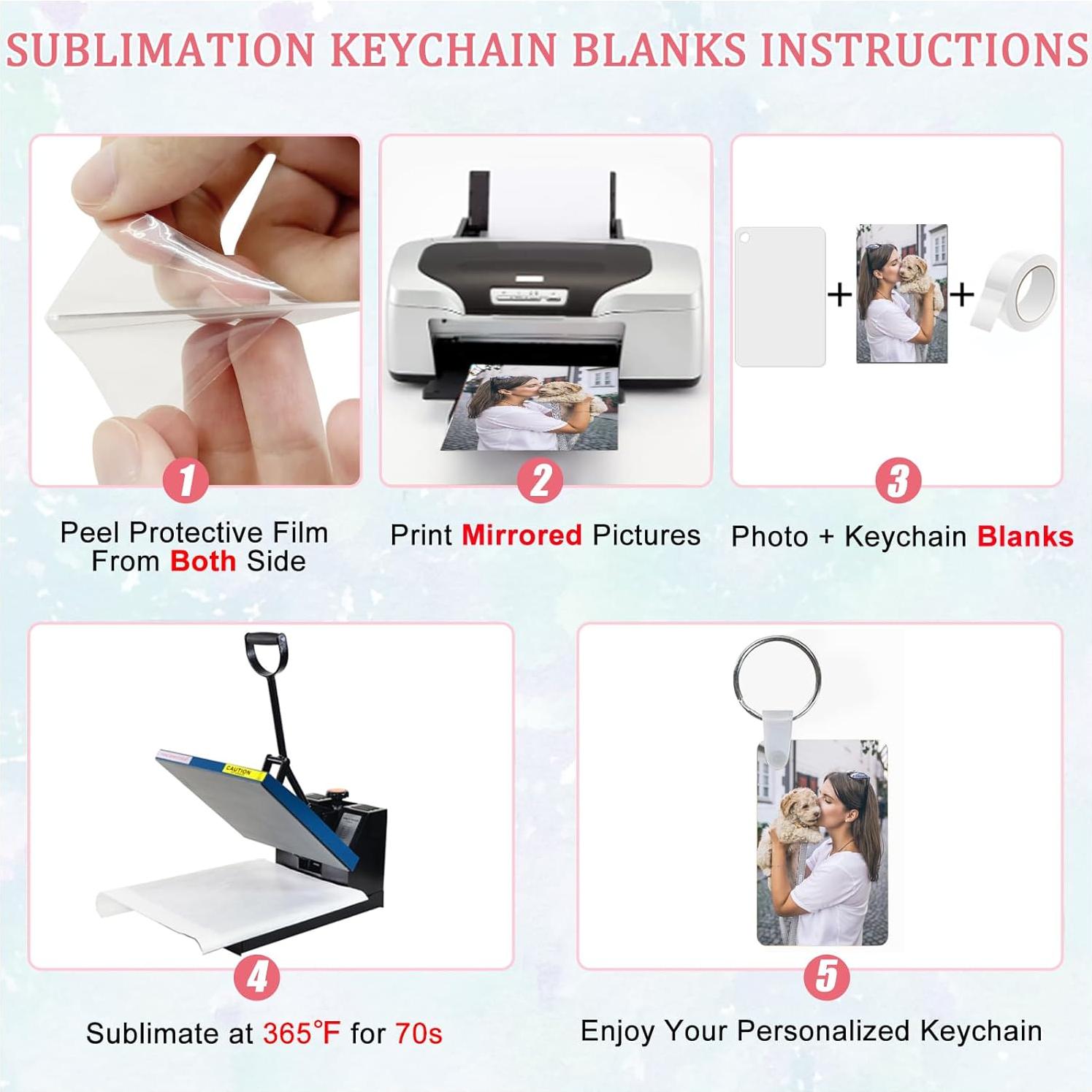 165 Piezas Llaveros de Metal para Sublimación ToBeAce 5.58x3.56cm