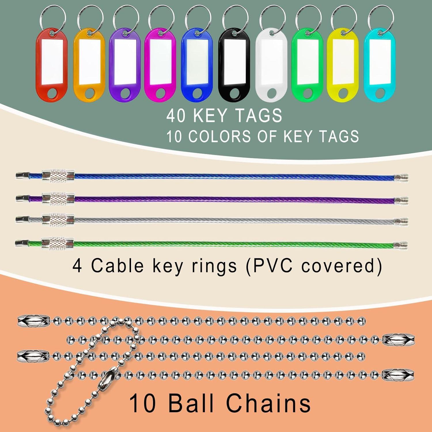 Juego de Etiquetas para Llaves NAUWER - 40 Piezas Multicolor