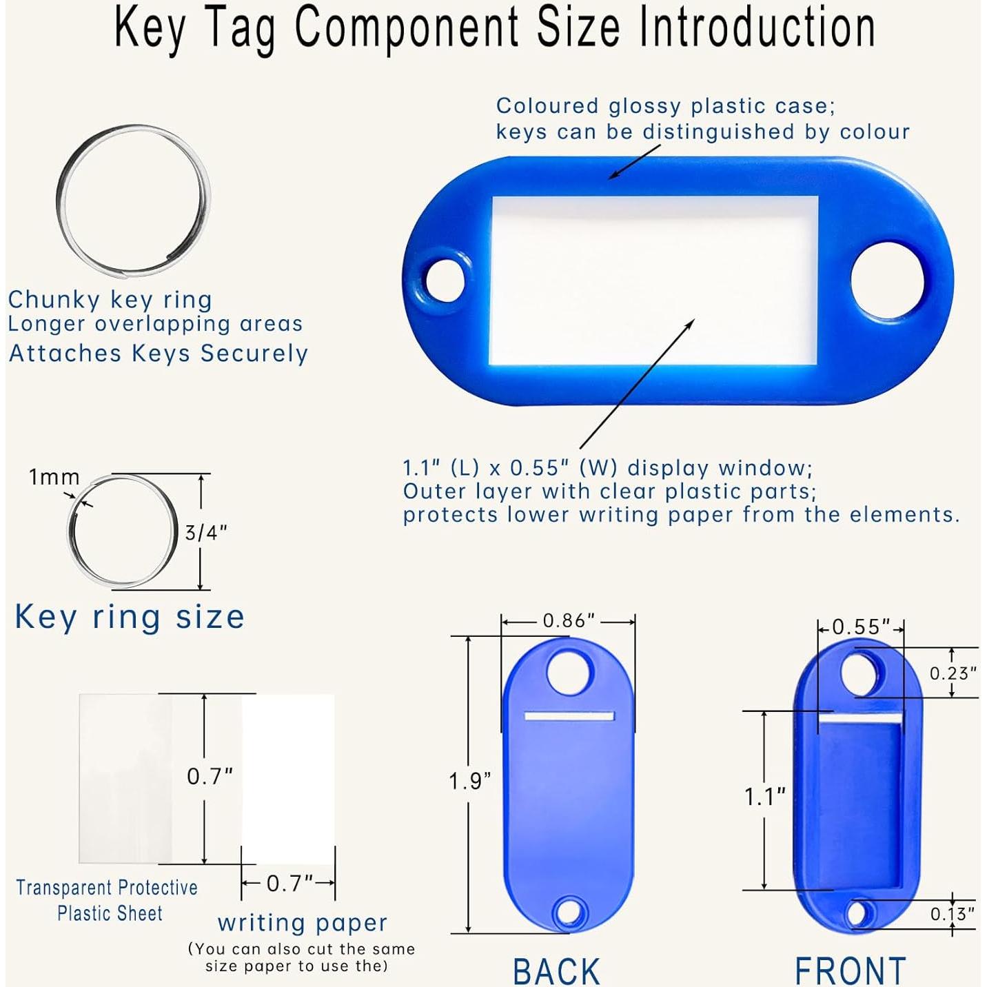 Juego de Etiquetas para Llaves NAUWER - 40 Piezas Multicolor