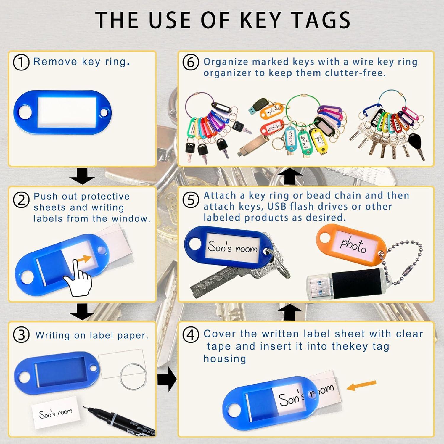 Juego de Etiquetas para Llaves NAUWER - 40 Piezas Multicolor