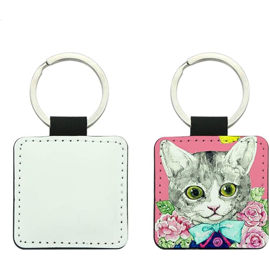 Llaveros de sublimación Valyria 6 piezas PU 5x5cm