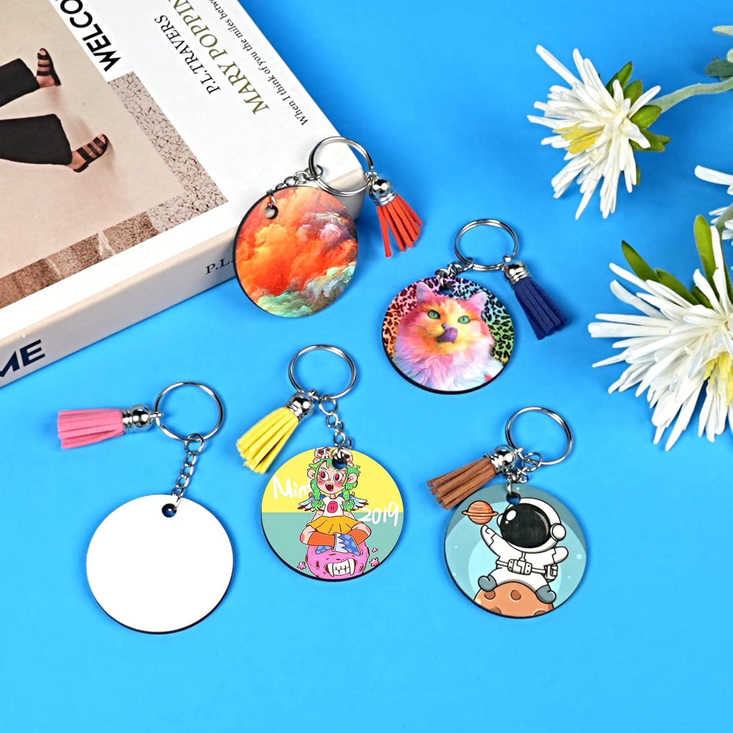 Llaveros en Blanco para Sublimación HTVRONT - 30 Piezas Redondos