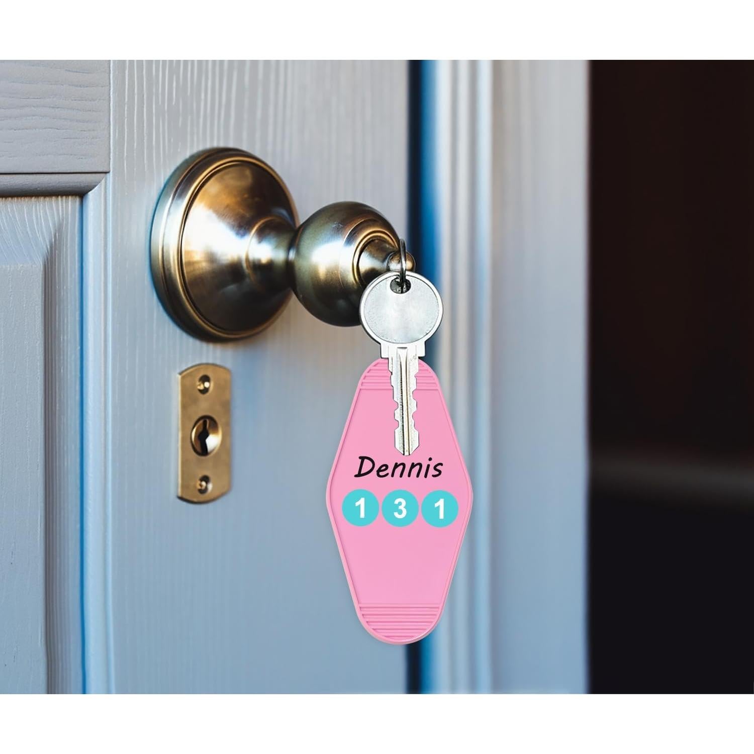 8 Llavero de Motel Blanco Personalizable 9x4.5cm DIY