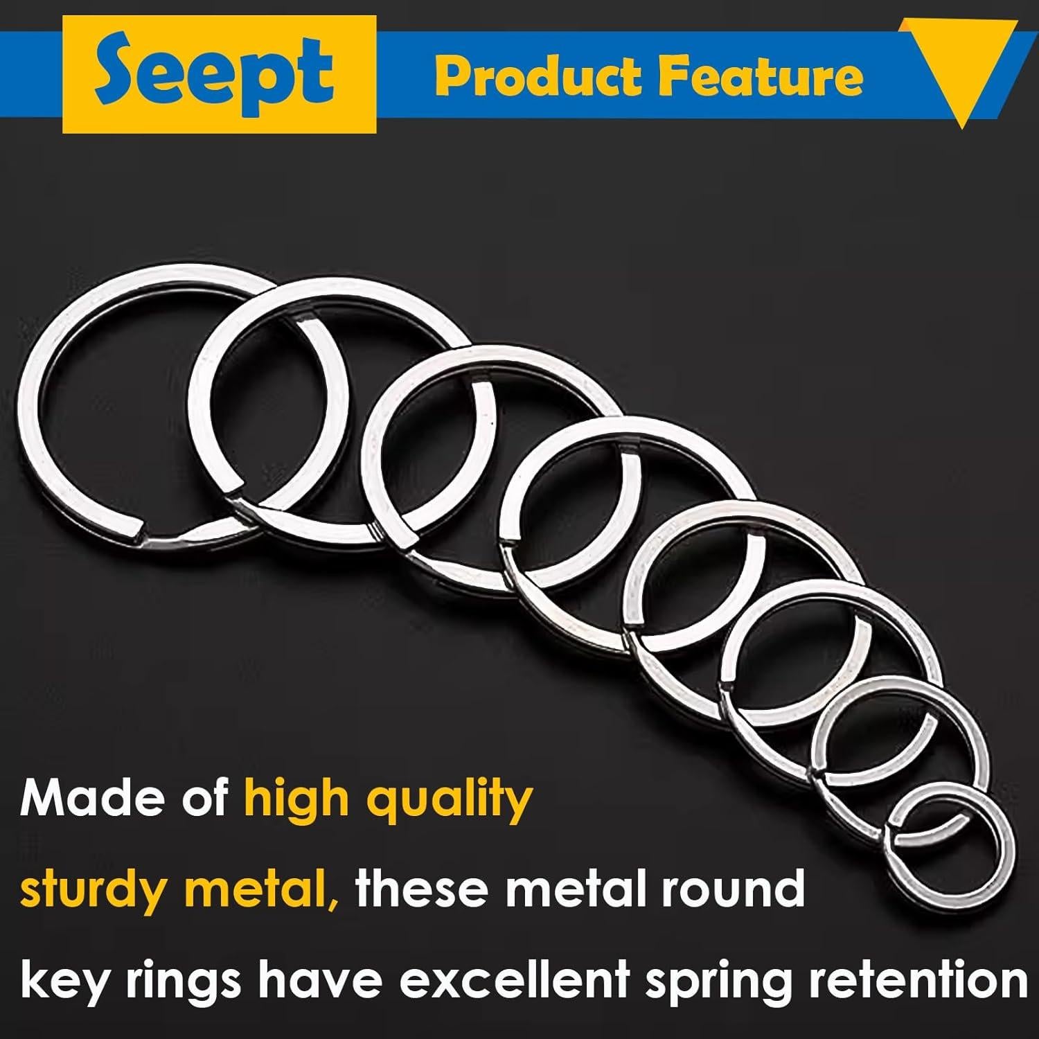 60 Anillas de Llave de Metal Seept 20-38 mm para Manualidades