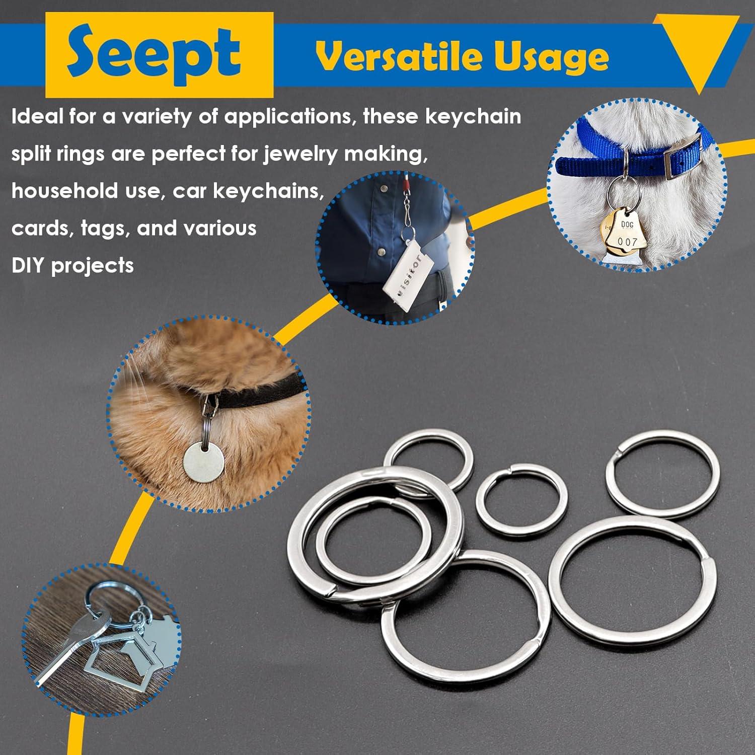 60 Anillas de Llave de Metal Seept 20-38 mm para Manualidades