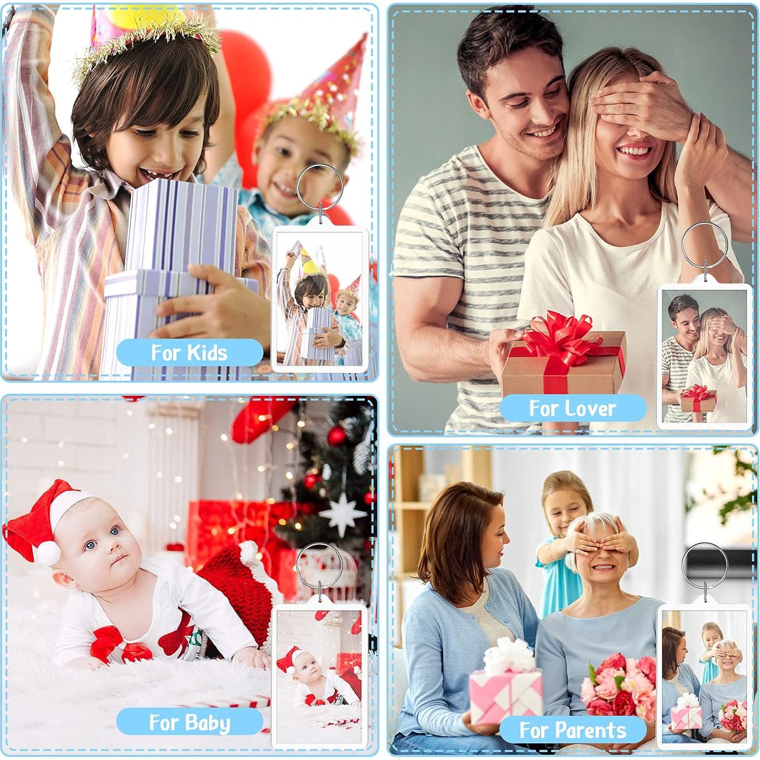 Llave de marco de fotos acrílico Inbagi 12 piezas blanco