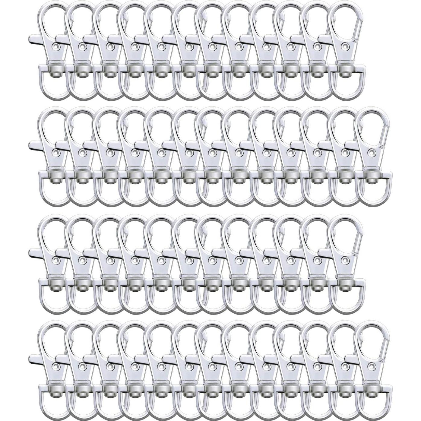 Ganchos Giratorios de Metal Livder y Anillos de Llave 100 Piezas