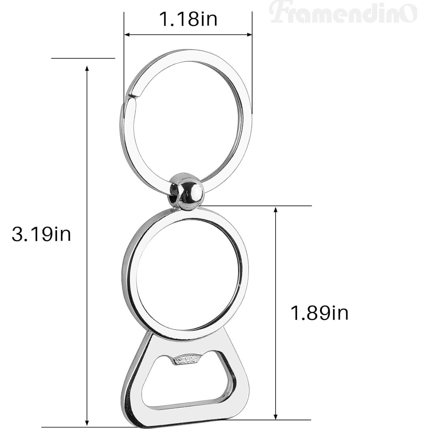 Paquete de 10 Llaveros Abrebotellas Blancos Framendino 8 cm