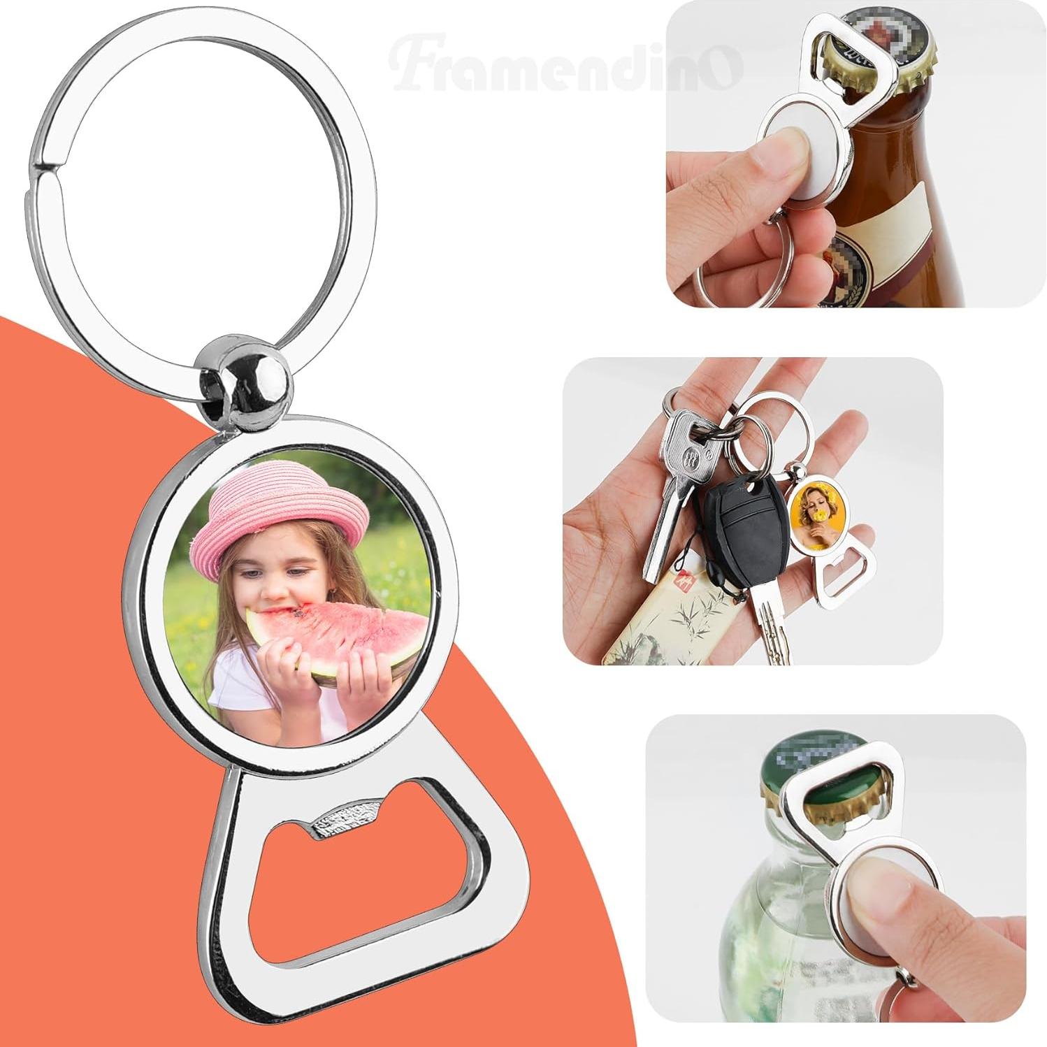 Paquete de 10 Llaveros Abrebotellas Blancos Framendino 8 cm