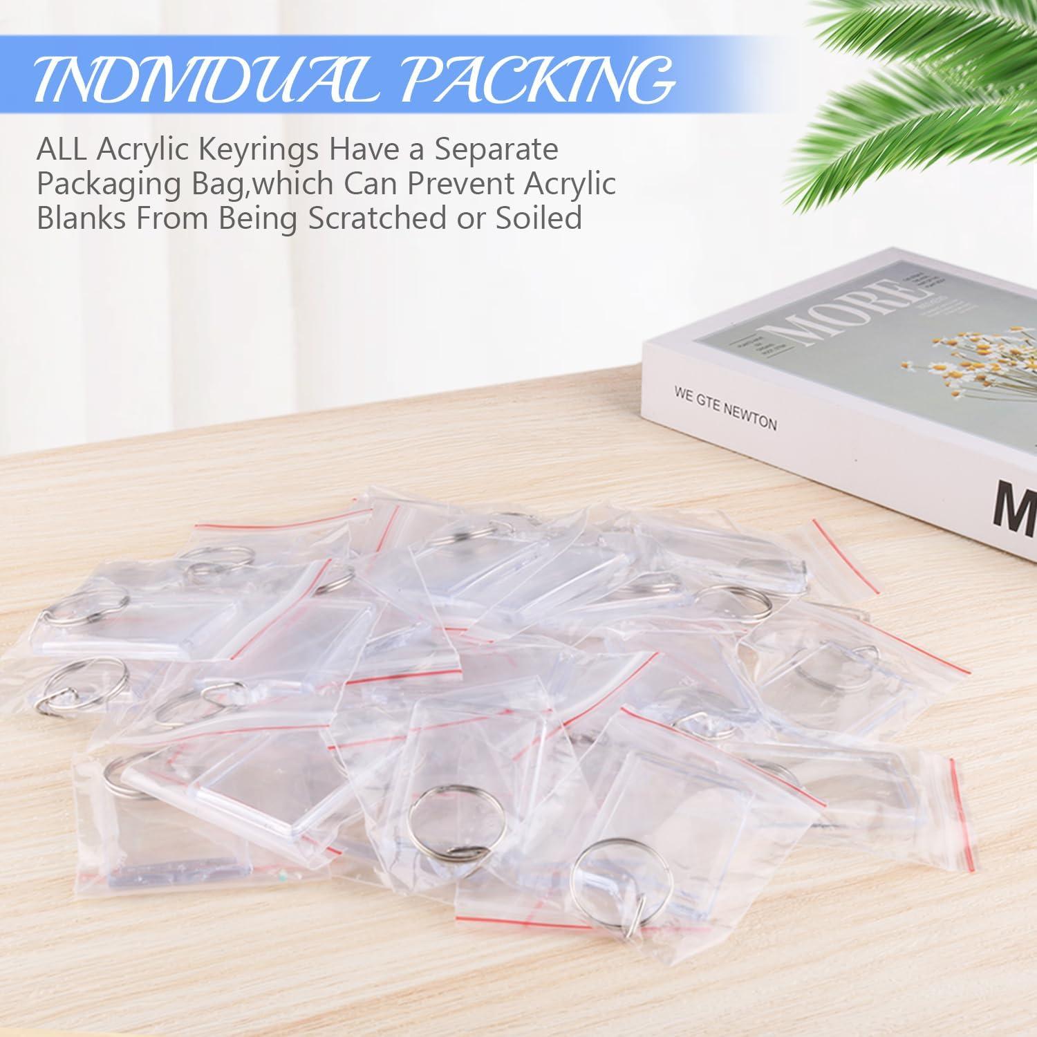 150 Llaveros de Fotos Acrílico Transparente 8.6x13.5 cm