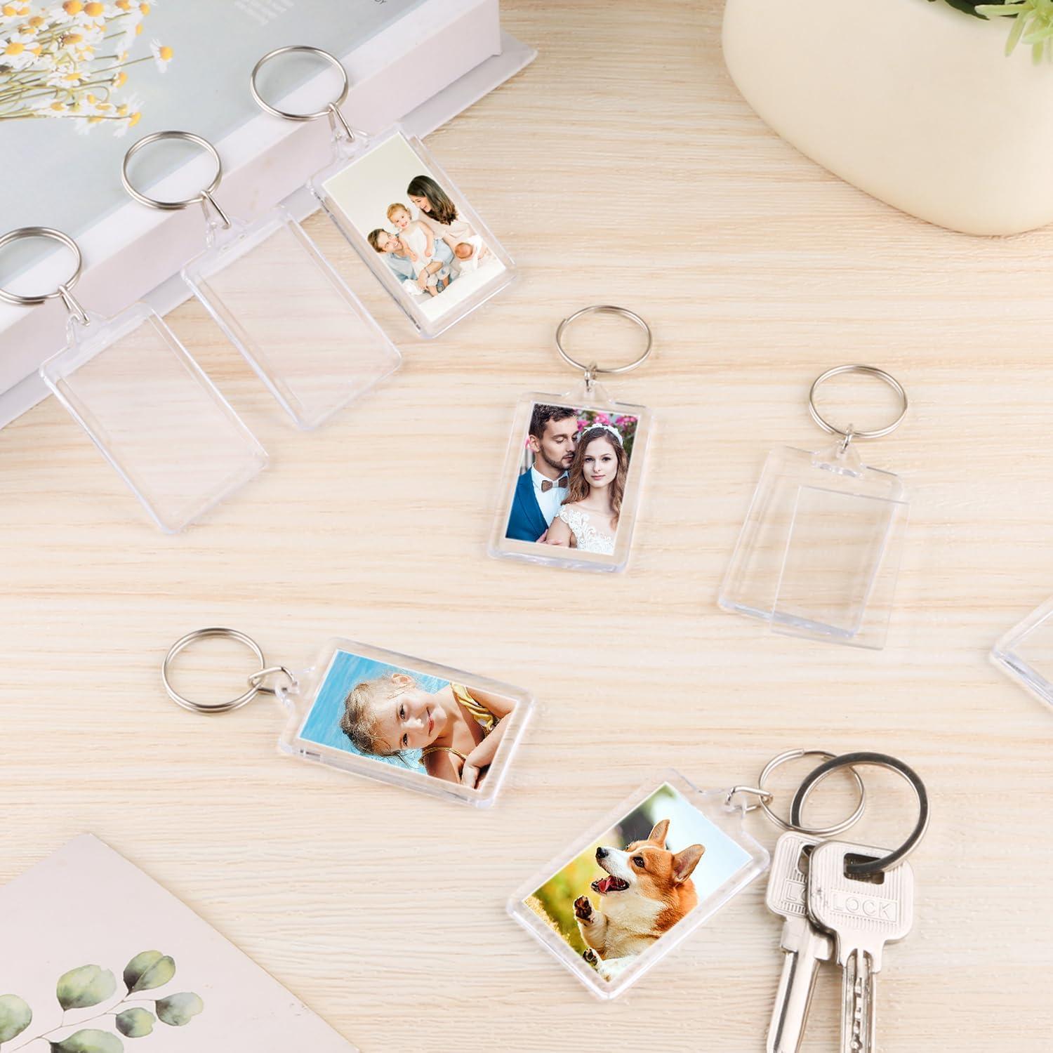 150 Llaveros de Fotos Acrílico Transparente 8.6x13.5 cm
