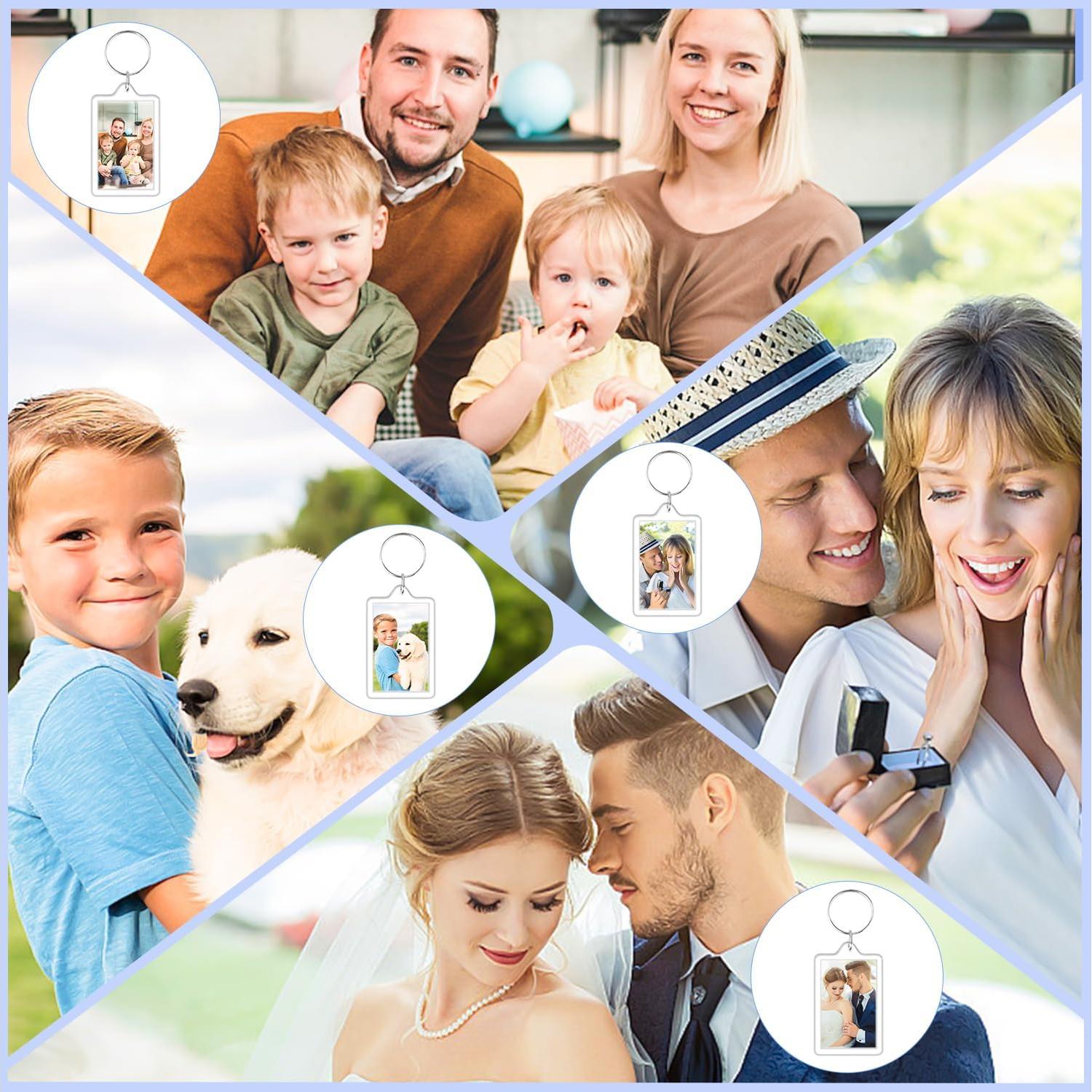 150 Llaveros de Fotos Acrílico Transparente 8.6x13.5 cm