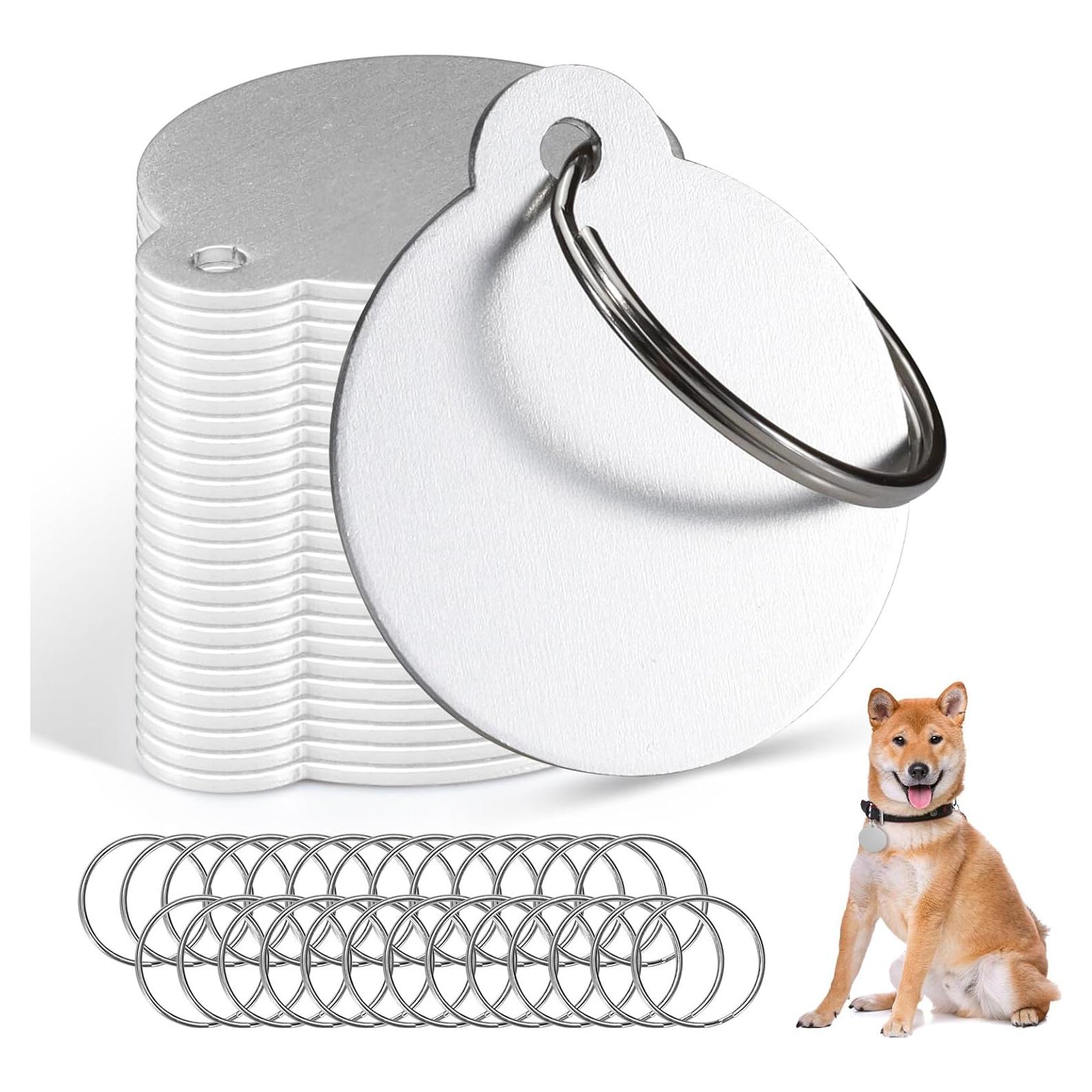 25 Etiquetas de Perro Personalizadas Sekonow 3.1cm Aluminio