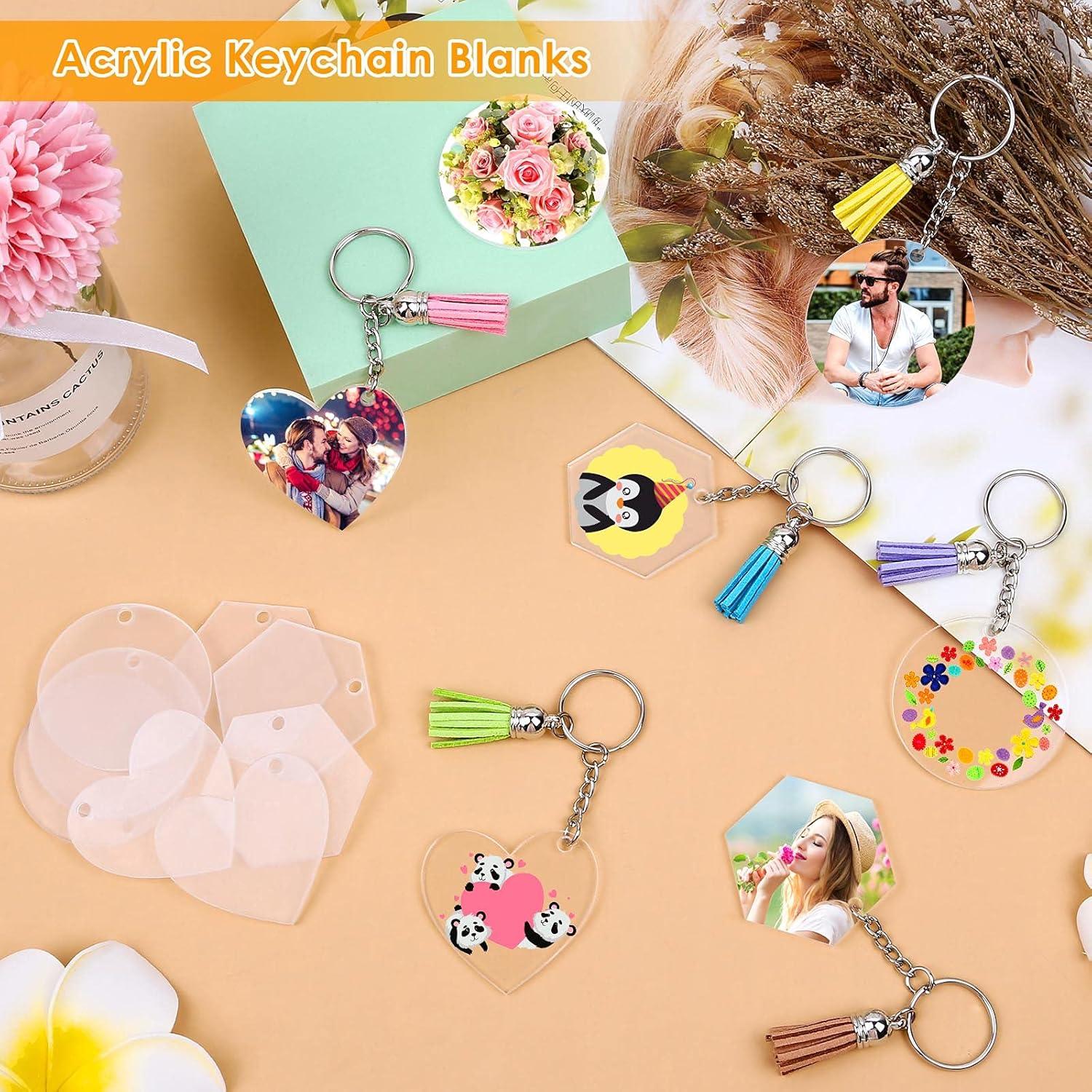 Set de 120 Llaveros de Acrílico en Blanco Cruzix para DIY