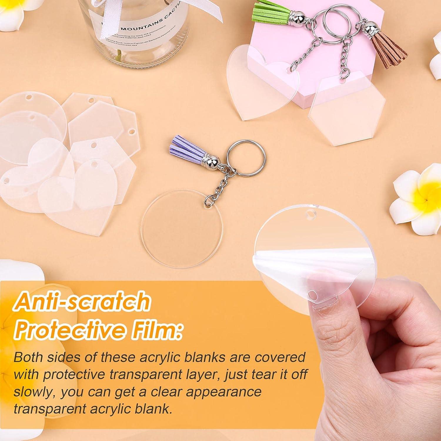 Set de 120 Llaveros de Acrílico en Blanco Cruzix para DIY