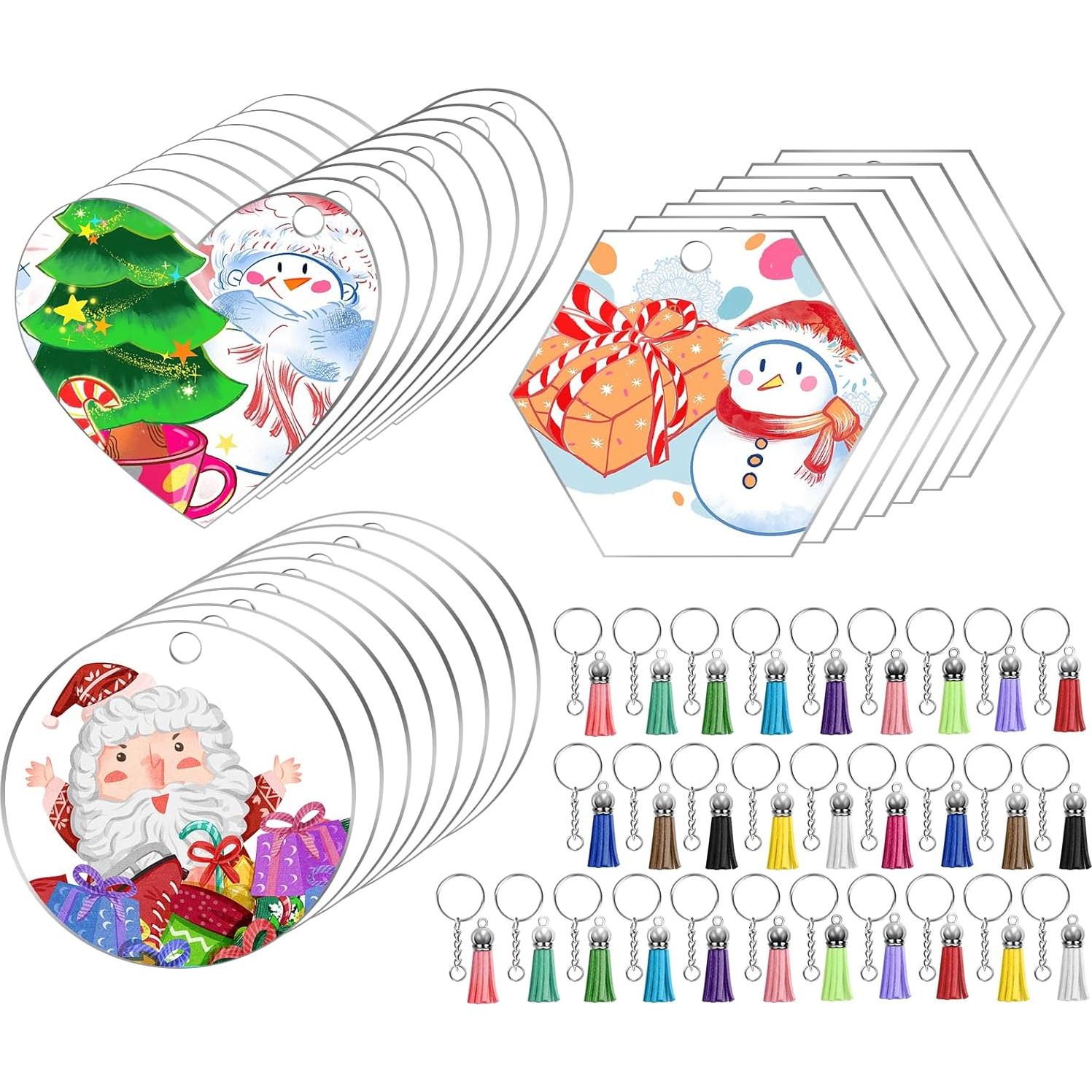 Set de 120 Llaveros de Acrílico en Blanco Cruzix para DIY