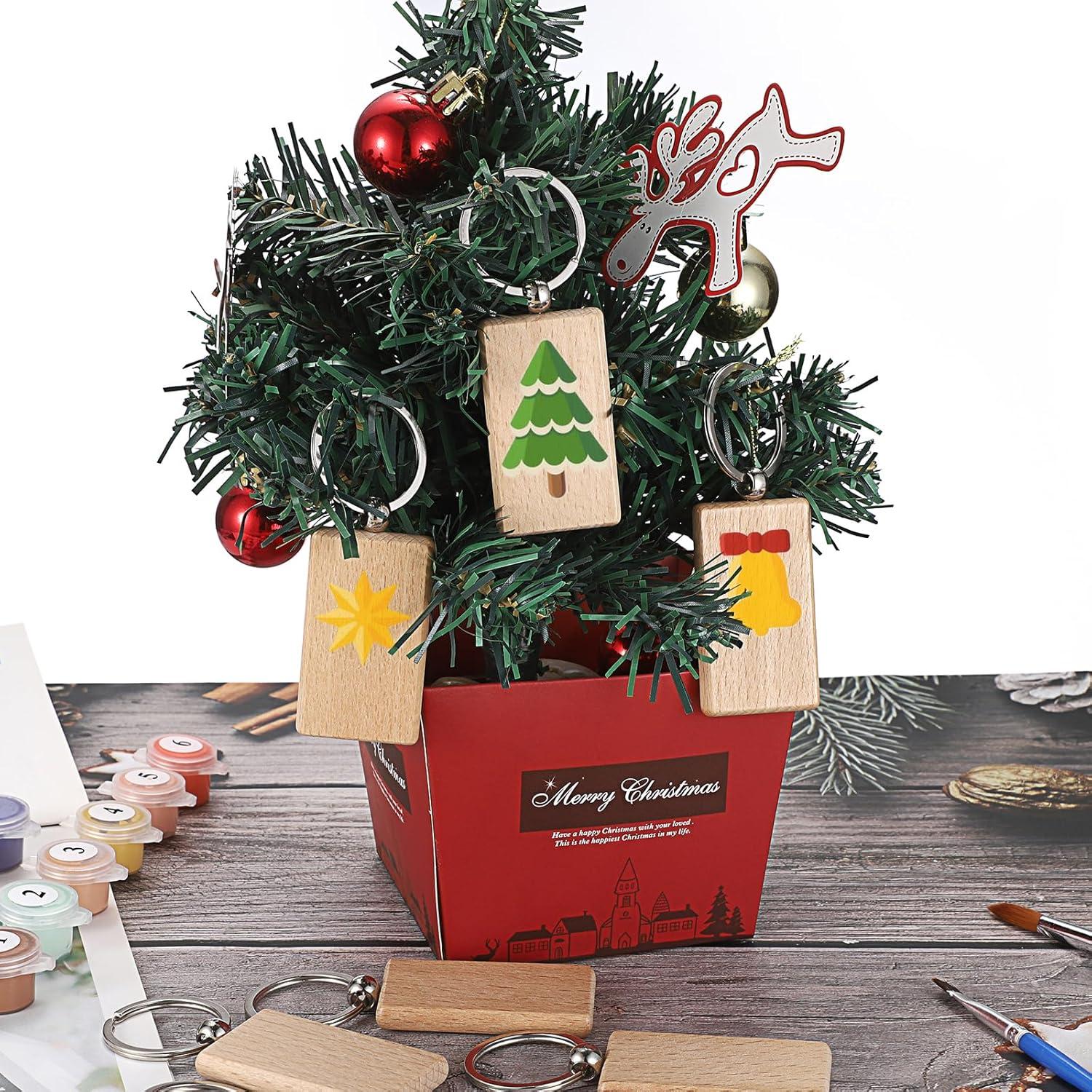 200 Etiquetas de Llave de Madera JUXYES para Grabado 56x32mm