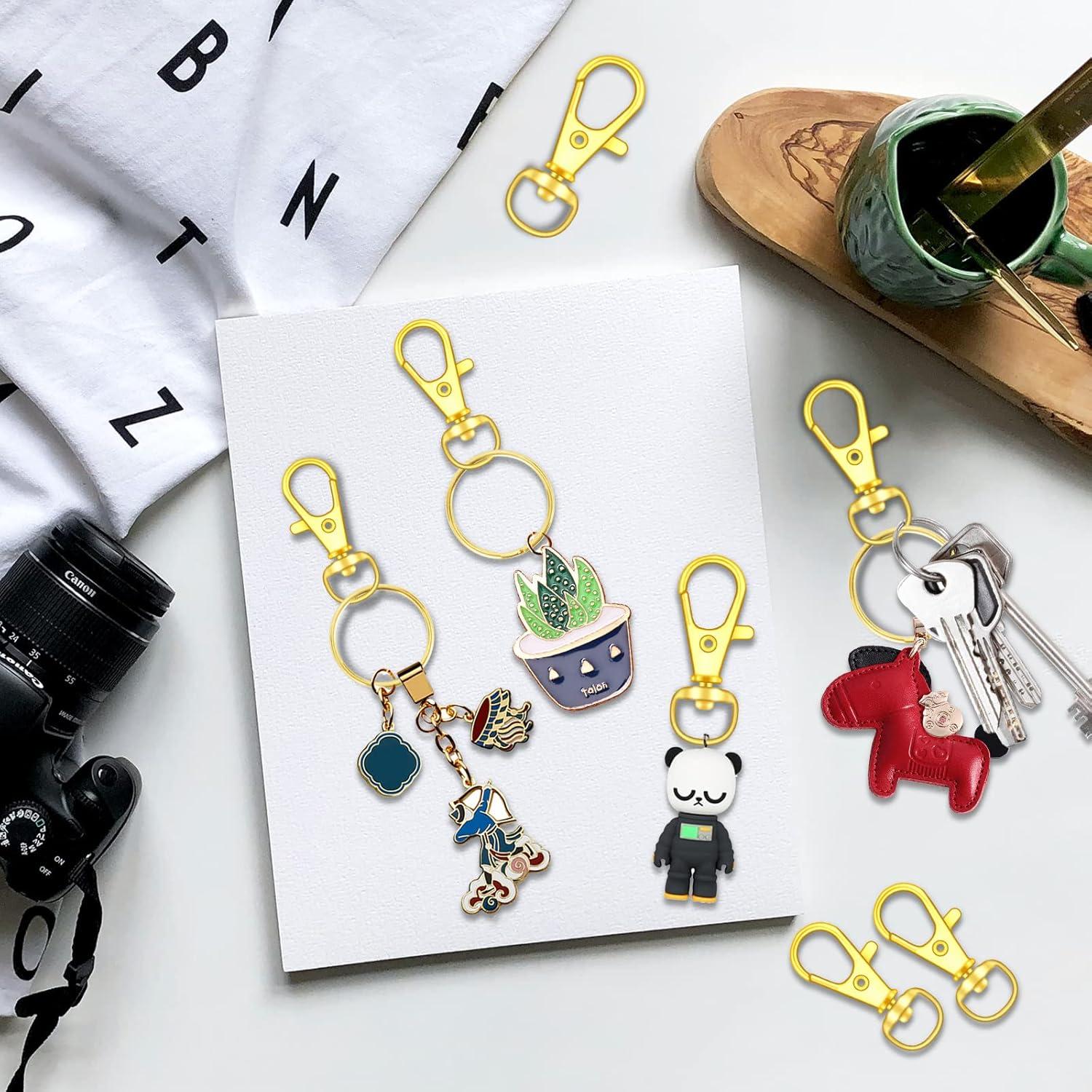 104 Ganchos Giratorios con Anillos para Llaves DSUWAZU Oro 32mm