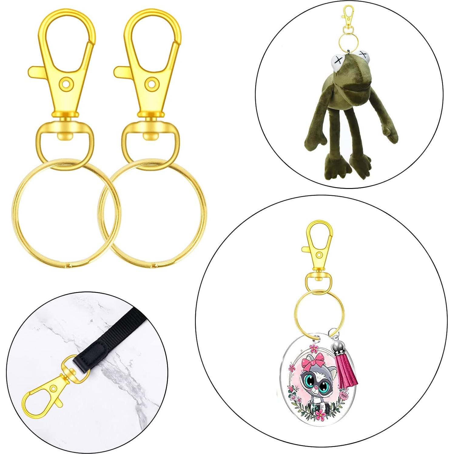 104 Ganchos Giratorios con Anillos para Llaves DSUWAZU Oro 32mm