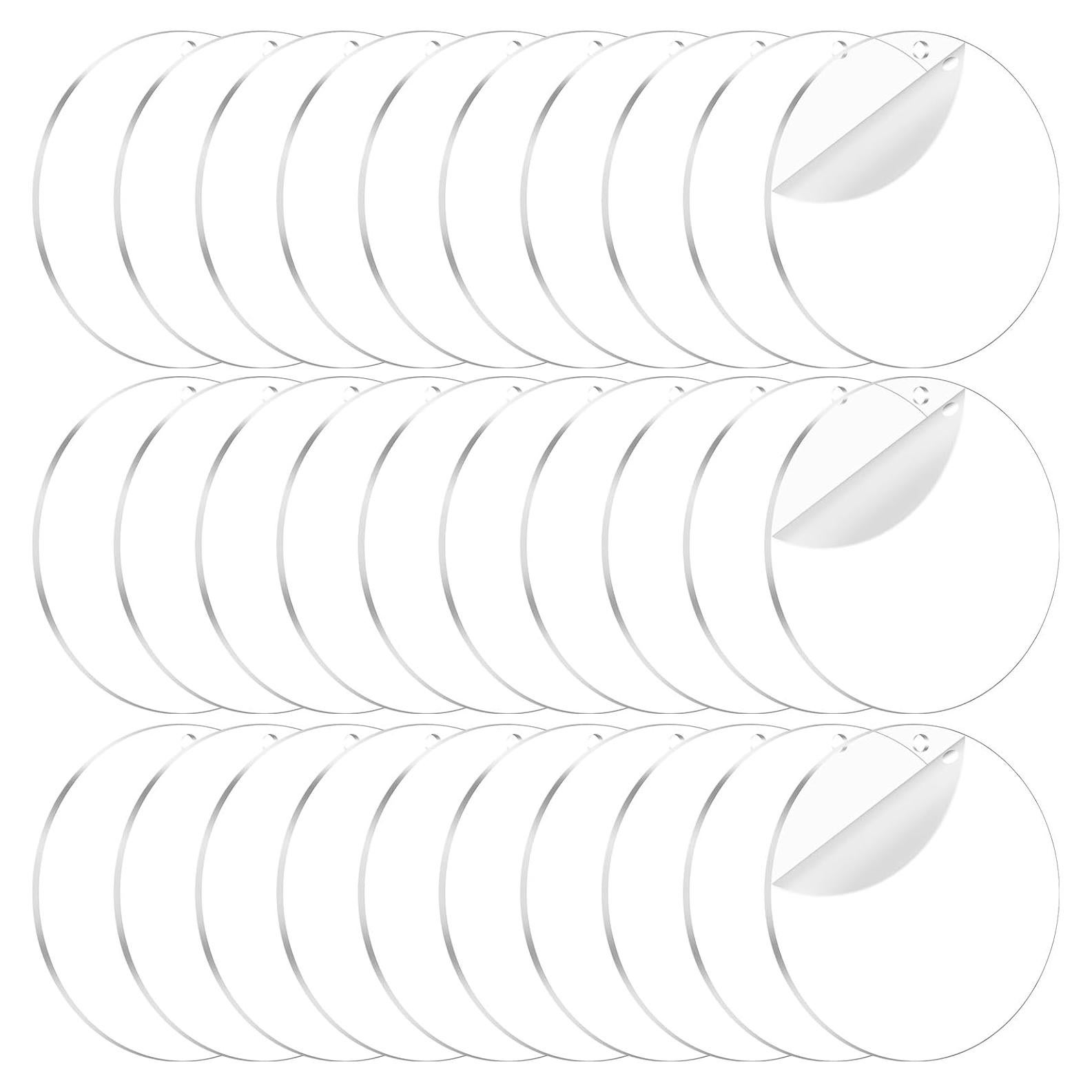 40 Piezas Discos de Acrílico Vacíos 6.35 cm para Manualidades