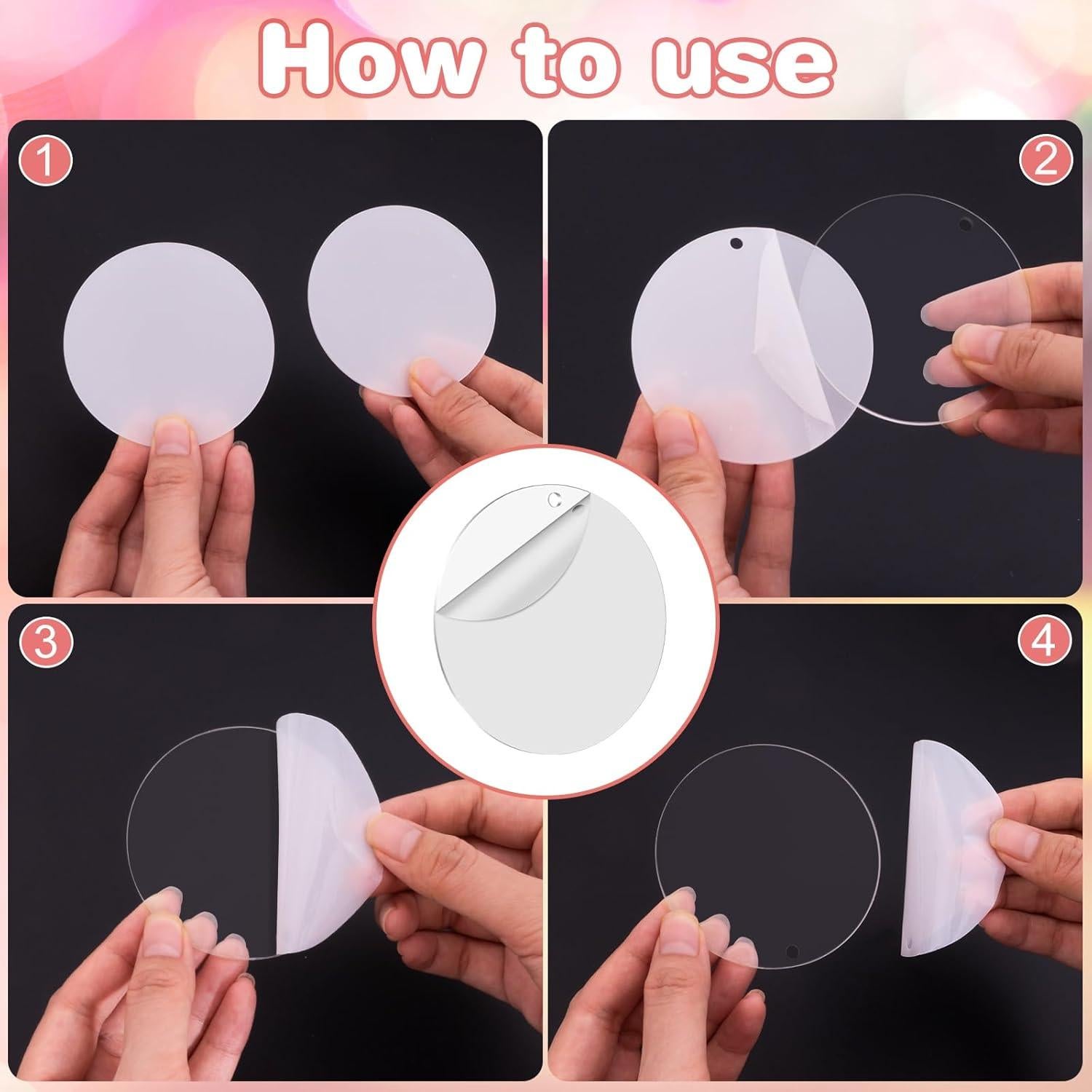 40 Piezas Discos de Acrílico Vacíos 6.35 cm para Manualidades