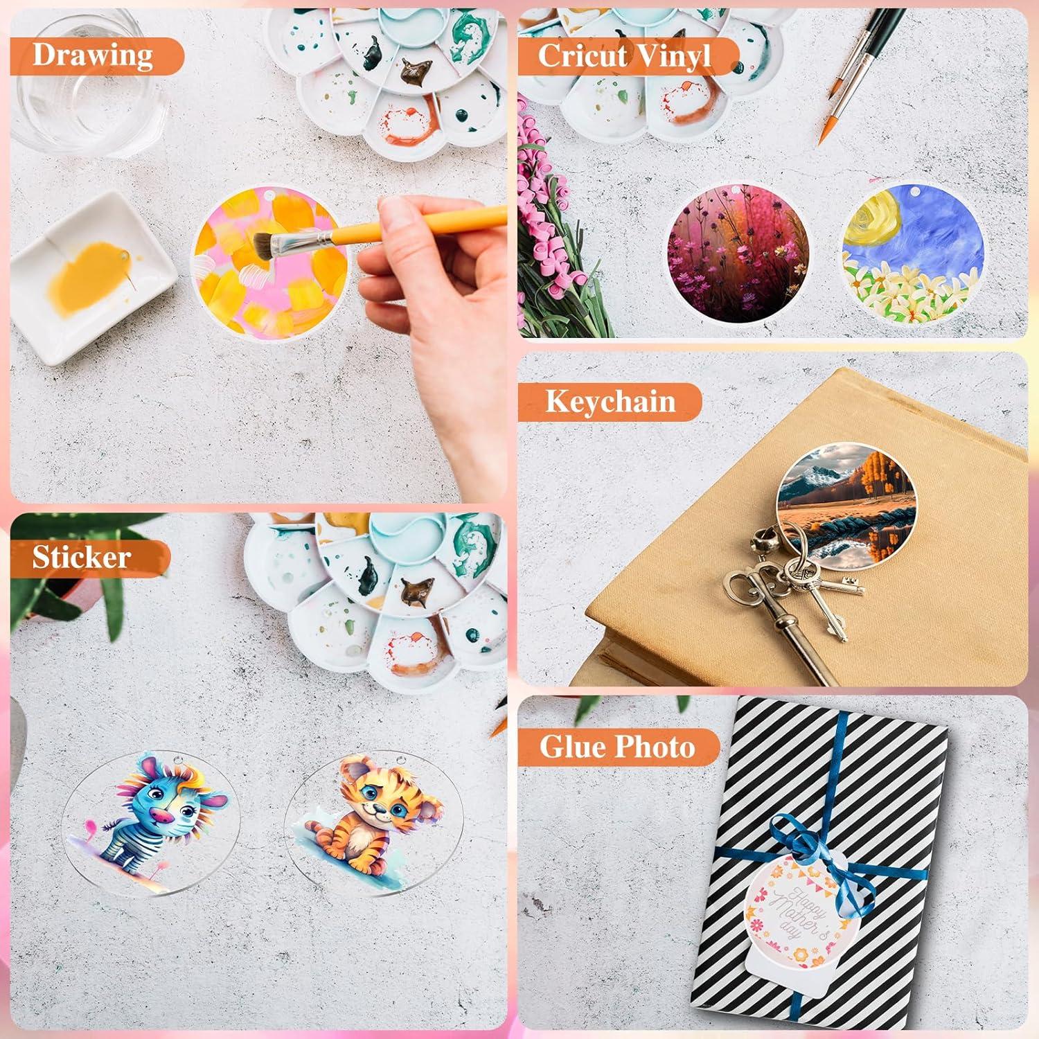 40 Piezas Discos de Acrílico Vacíos 6.35 cm para Manualidades