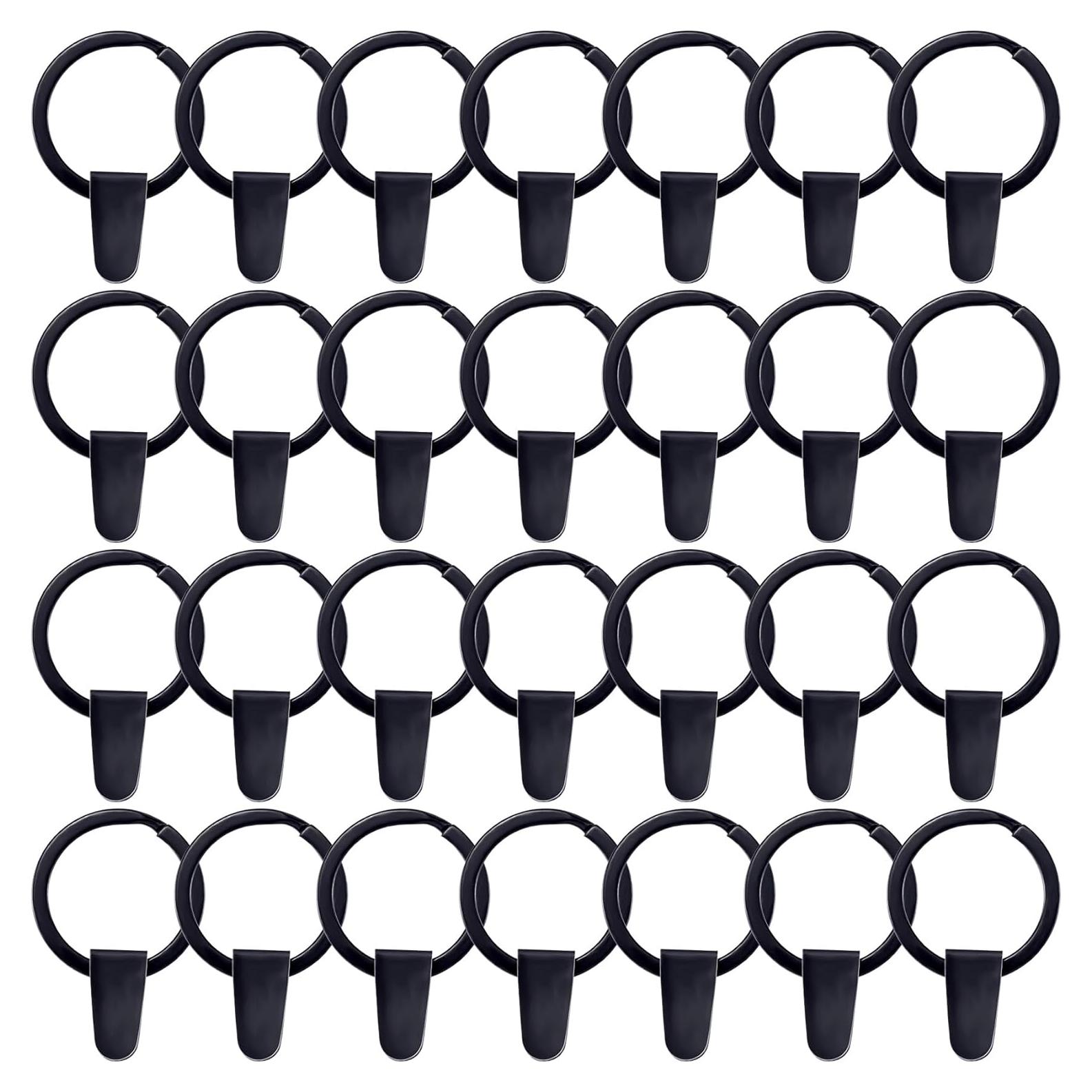Conjuntos de Anillos de Llaveros OIIKI 28 Piezas Negro 20mm