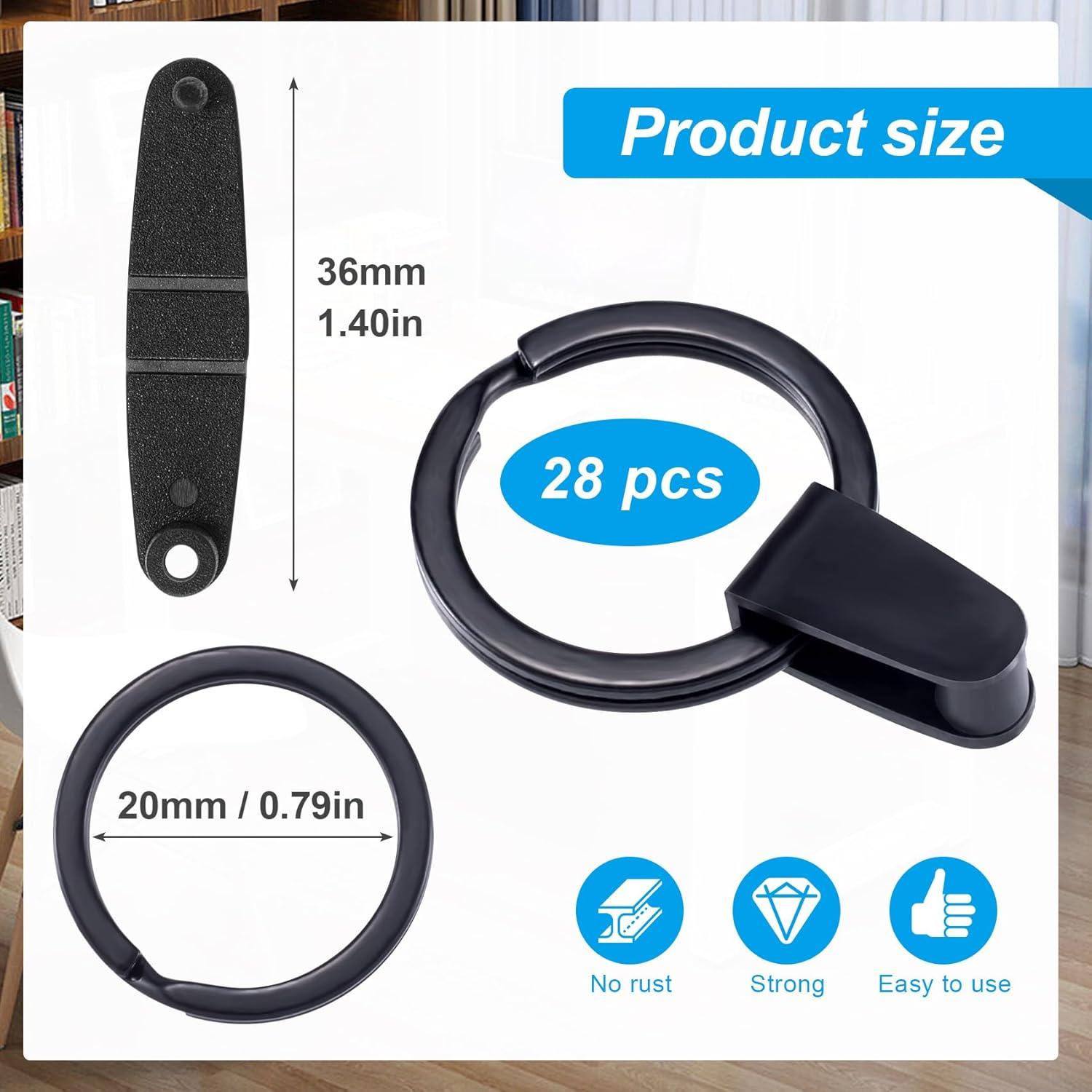 Conjuntos de Anillos de Llaveros OIIKI 28 Piezas Negro 20mm