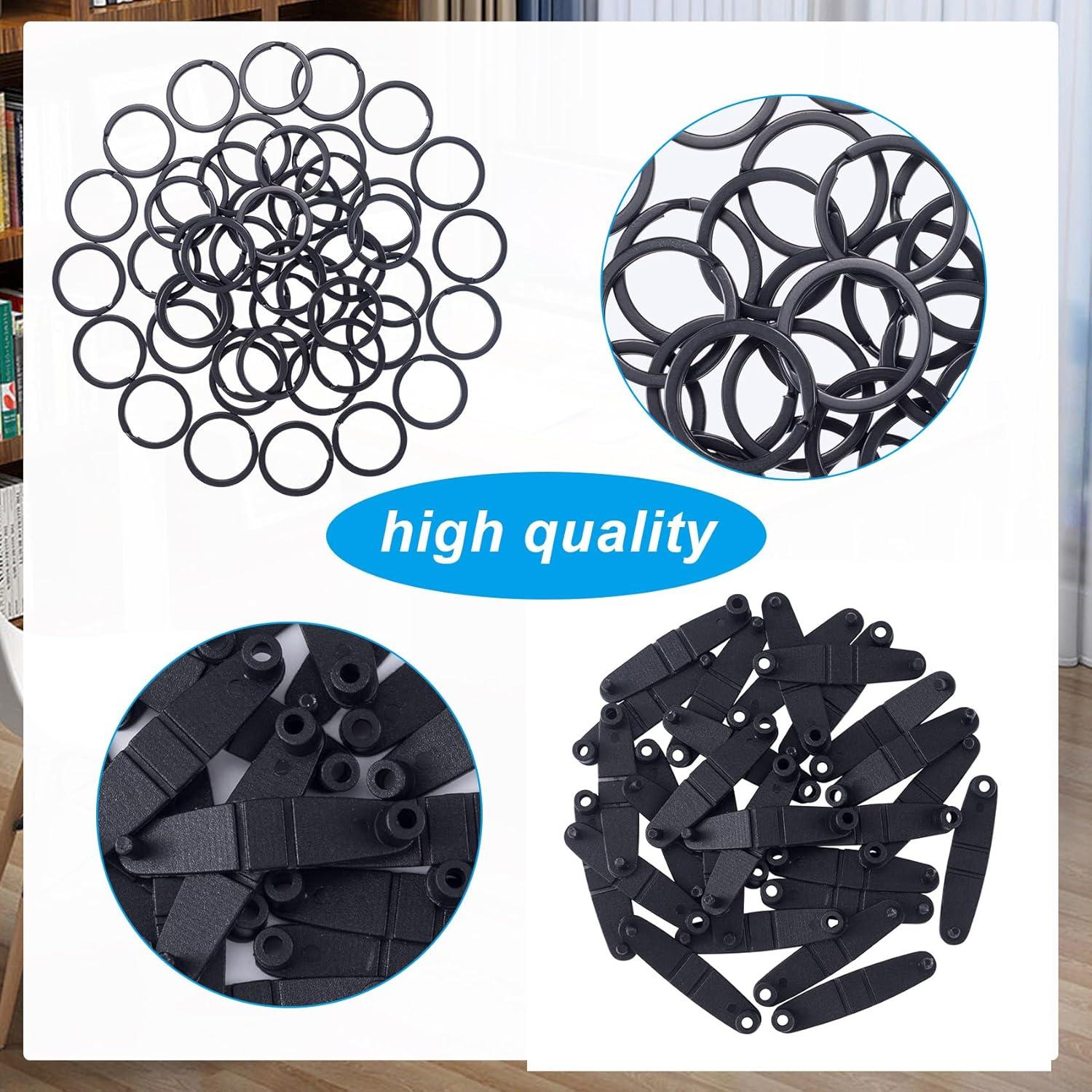 Conjuntos de Anillos de Llaveros OIIKI 28 Piezas Negro 20mm