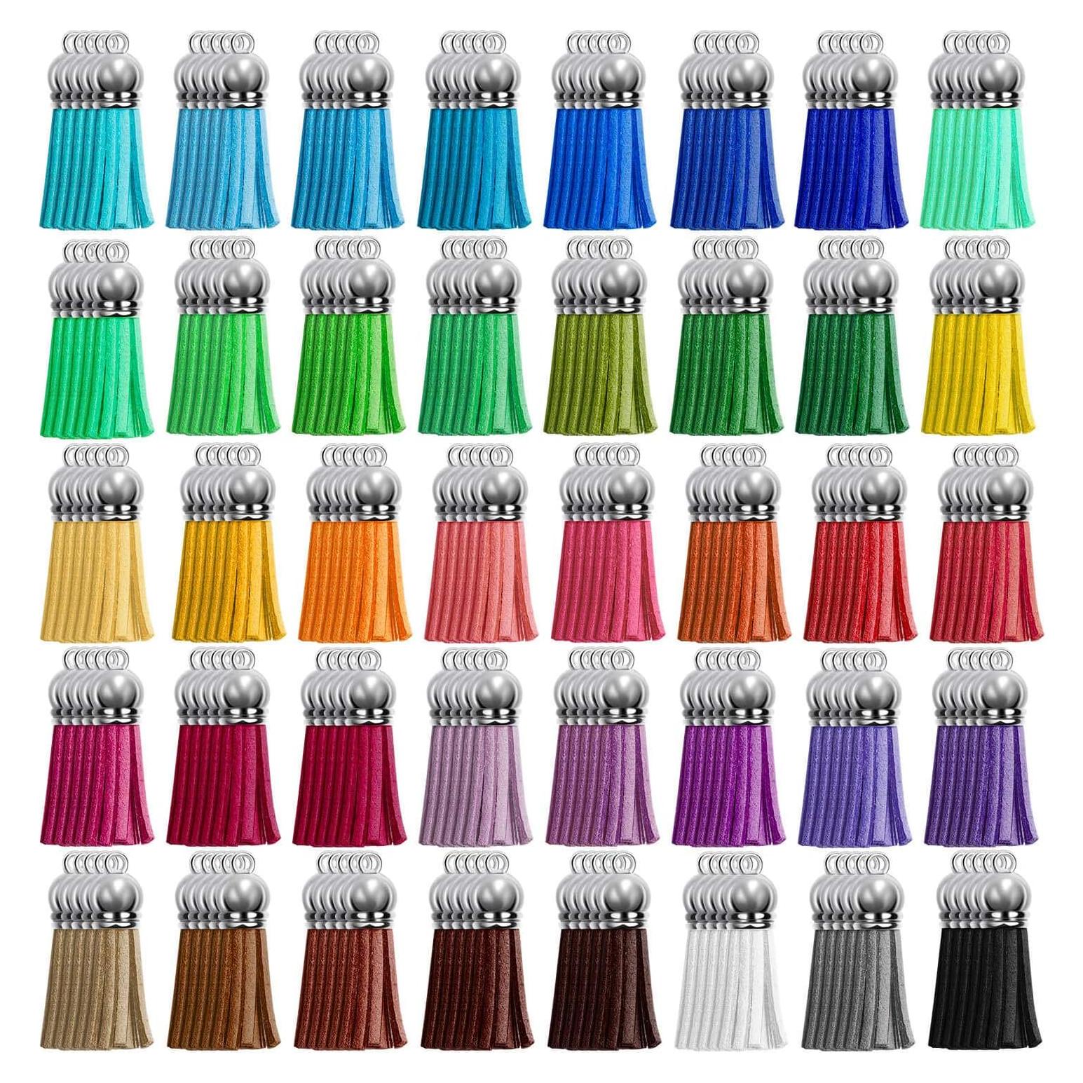 Borlas de Llaveros Cridoz 200 Piezas de Cuero 40 Colores