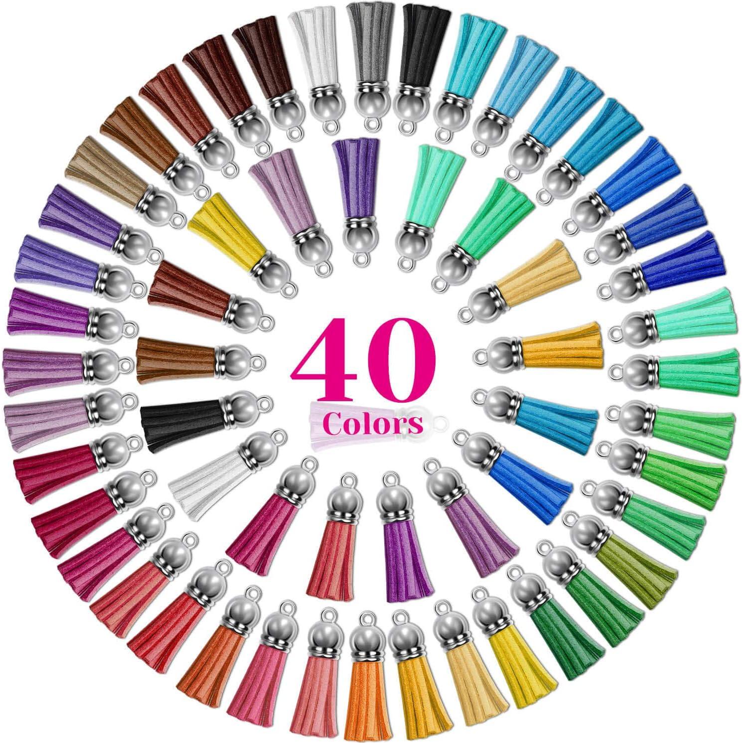 Borlas de Llaveros Cridoz 200 Piezas de Cuero 40 Colores