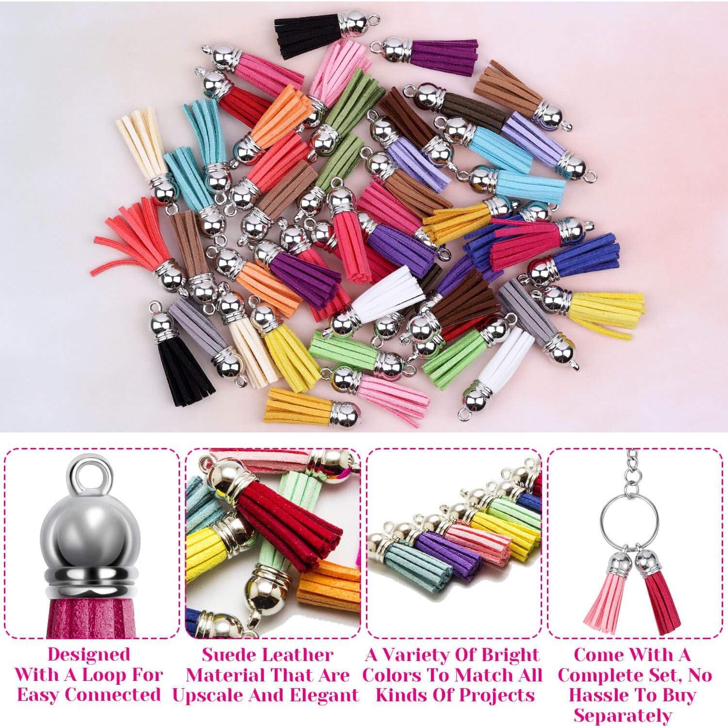 Conjunto de Tasseles y Anillos para Llaveros Cridoz 200pcs