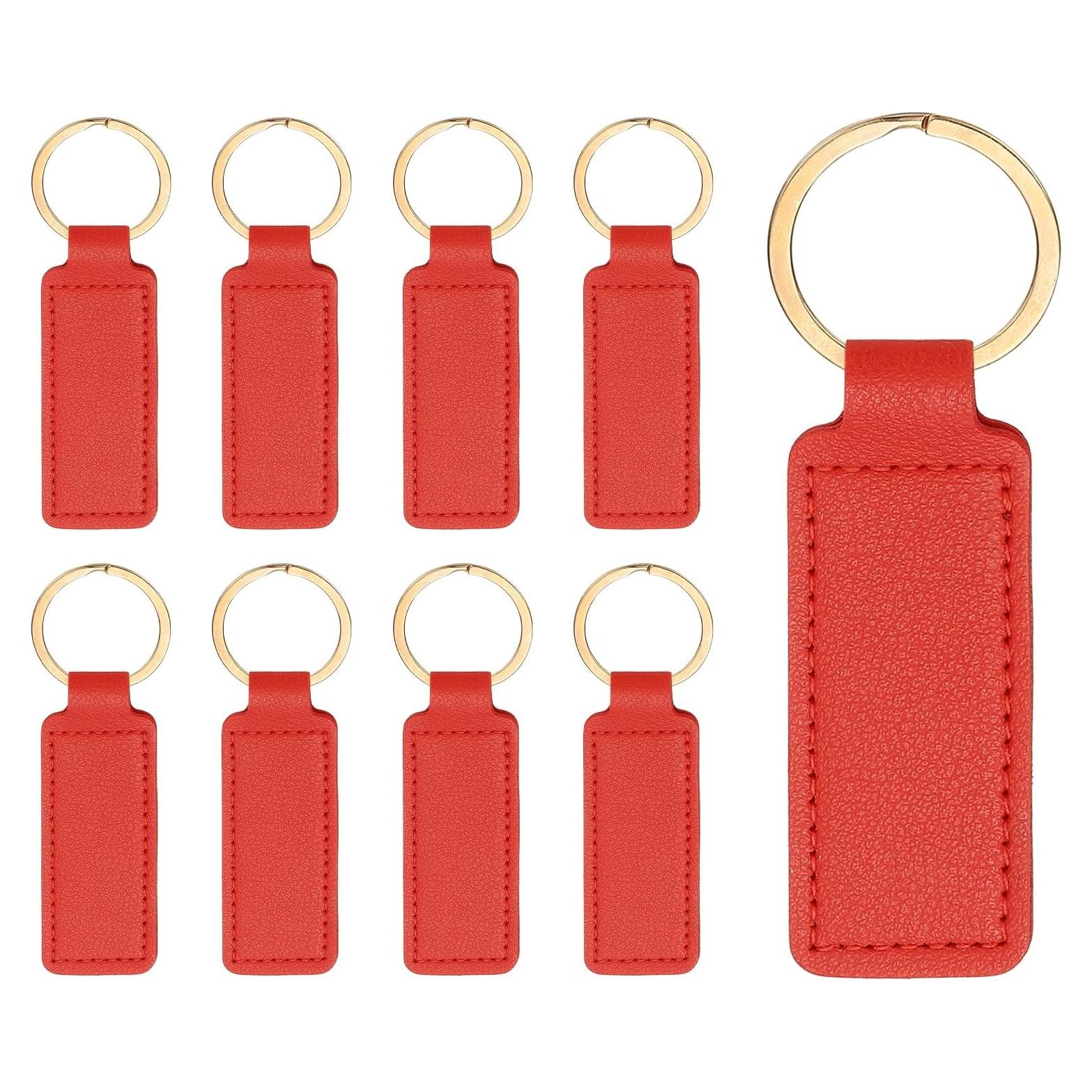 Llaveros de Cuero PU PATIKIL 9pcs 72x24mm Personalizables