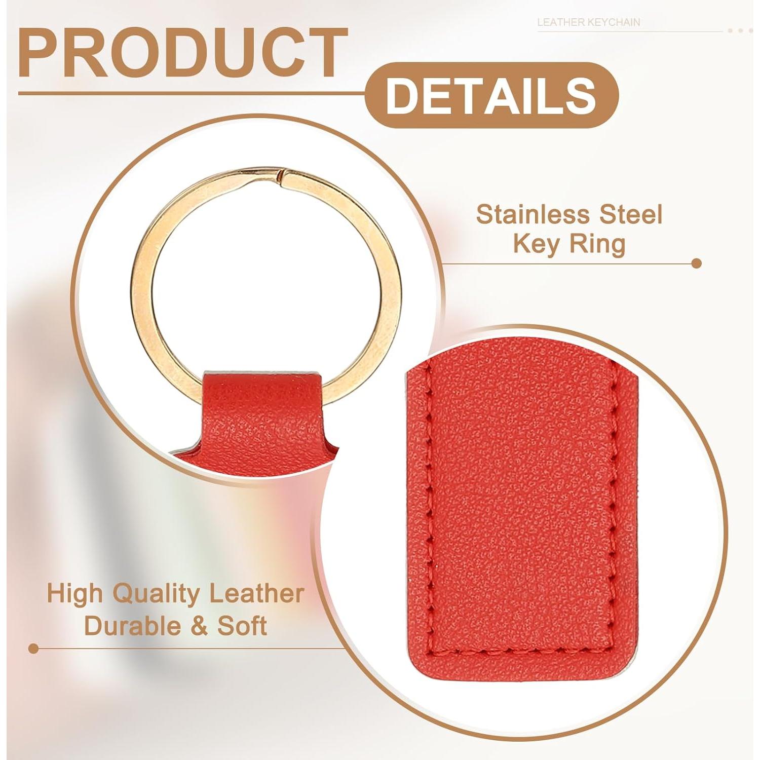 Llaveros de Cuero PU PATIKIL 9pcs 72x24mm Personalizables