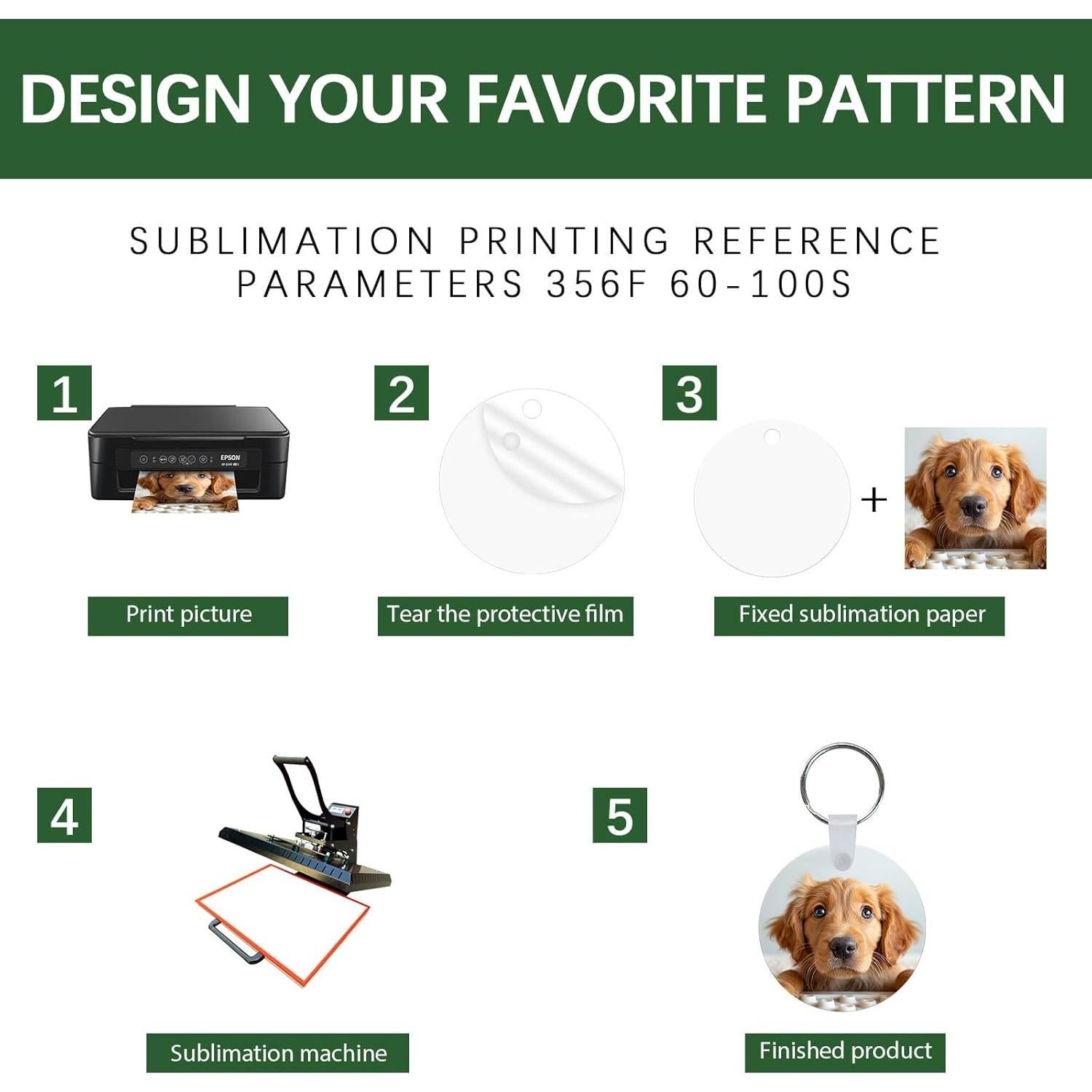 150 Piezas Llavero de Sublimación Doble Cara GEKIXUTP