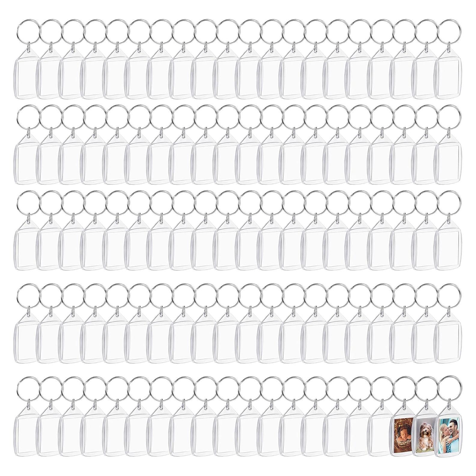 100 Llaveros de Foto Acrílico Kurtzy 5.4x3.4cm Doble Cara