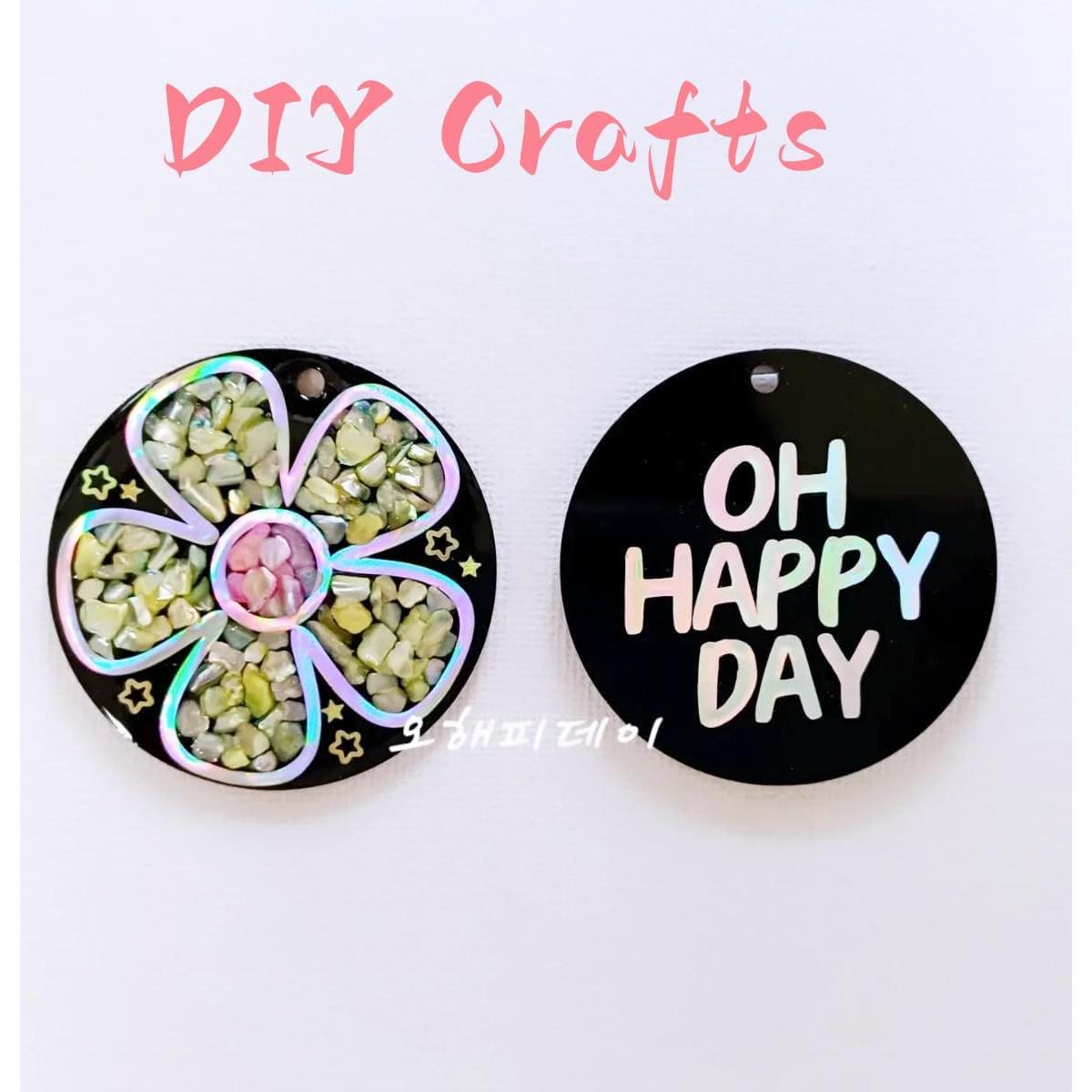 240 Piezas Kit de Llaveros Acrílico Negro Senbota 5 cm