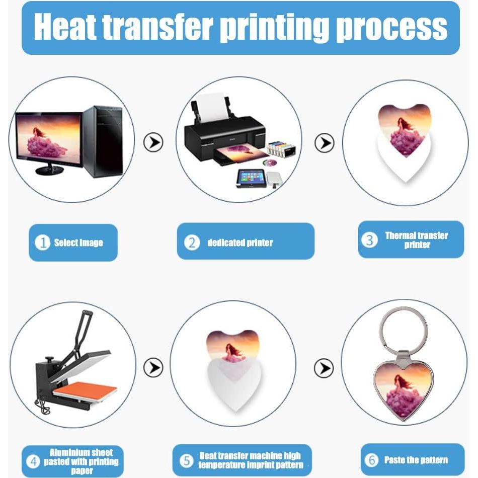 10 Llaveros en Blanco de Sublimación Metal Zhuoyao DIY