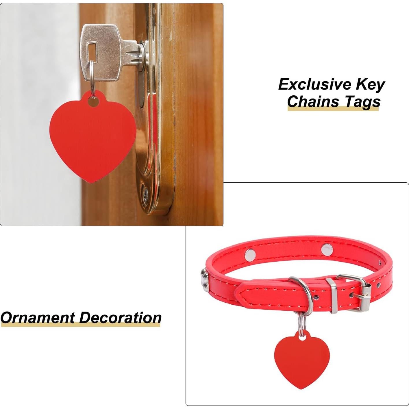 Etiquetas de Identificación para Mascotas uxcell - Corazón, 10 Pzas