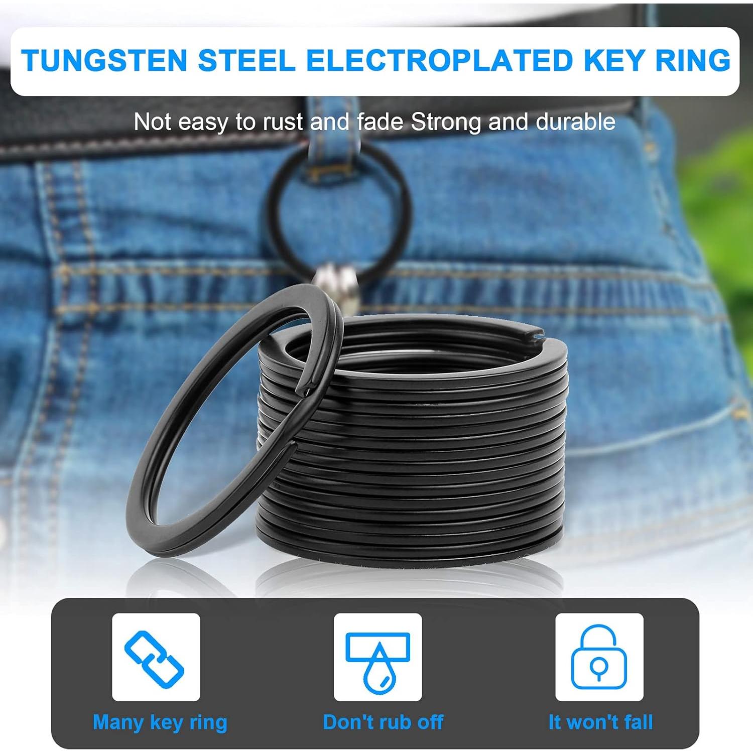 Anillo de Llave Dividido Negro AWTOK 32mm - 12 Piezas