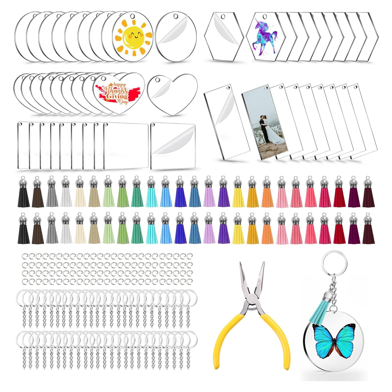 251 Piezas Llaveros Acrílico en Blanco Myzzxt para DIY