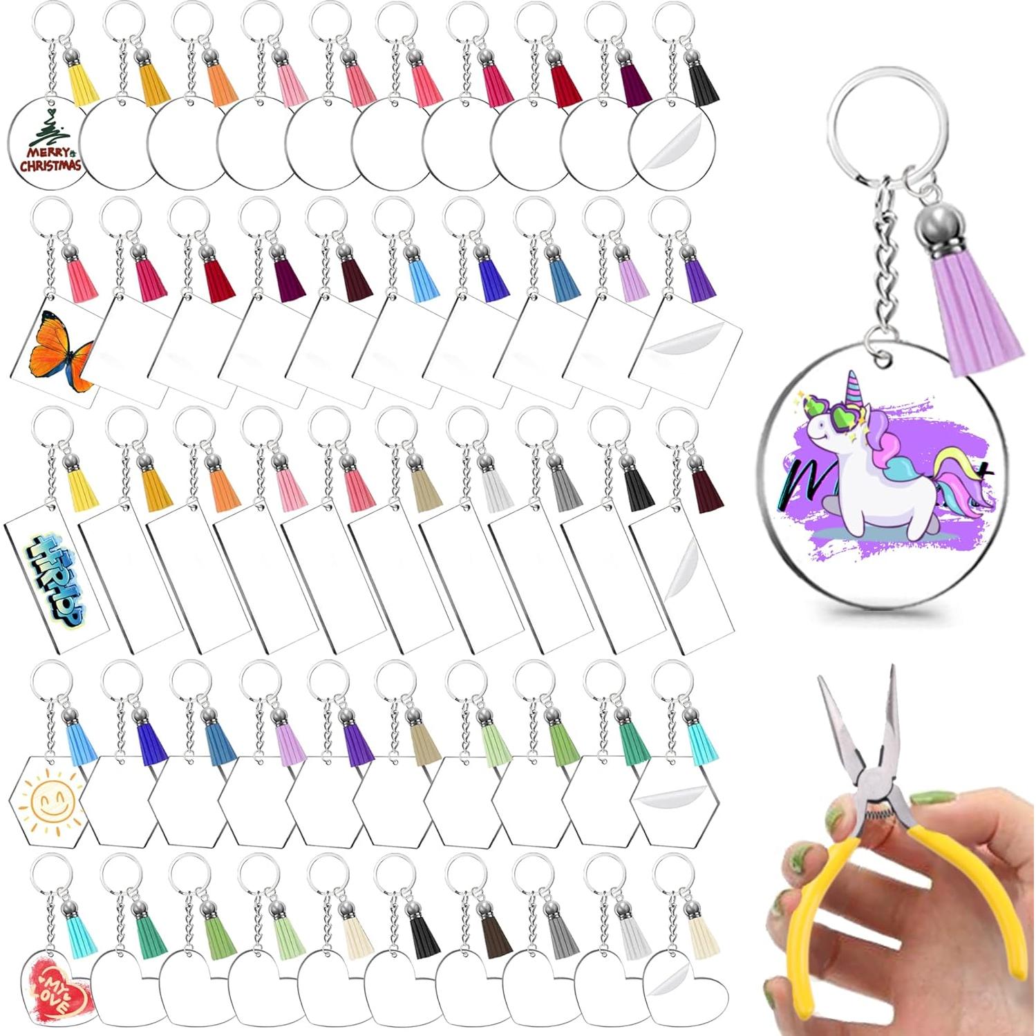 251 Piezas Llaveros Acrílico en Blanco Myzzxt para DIY